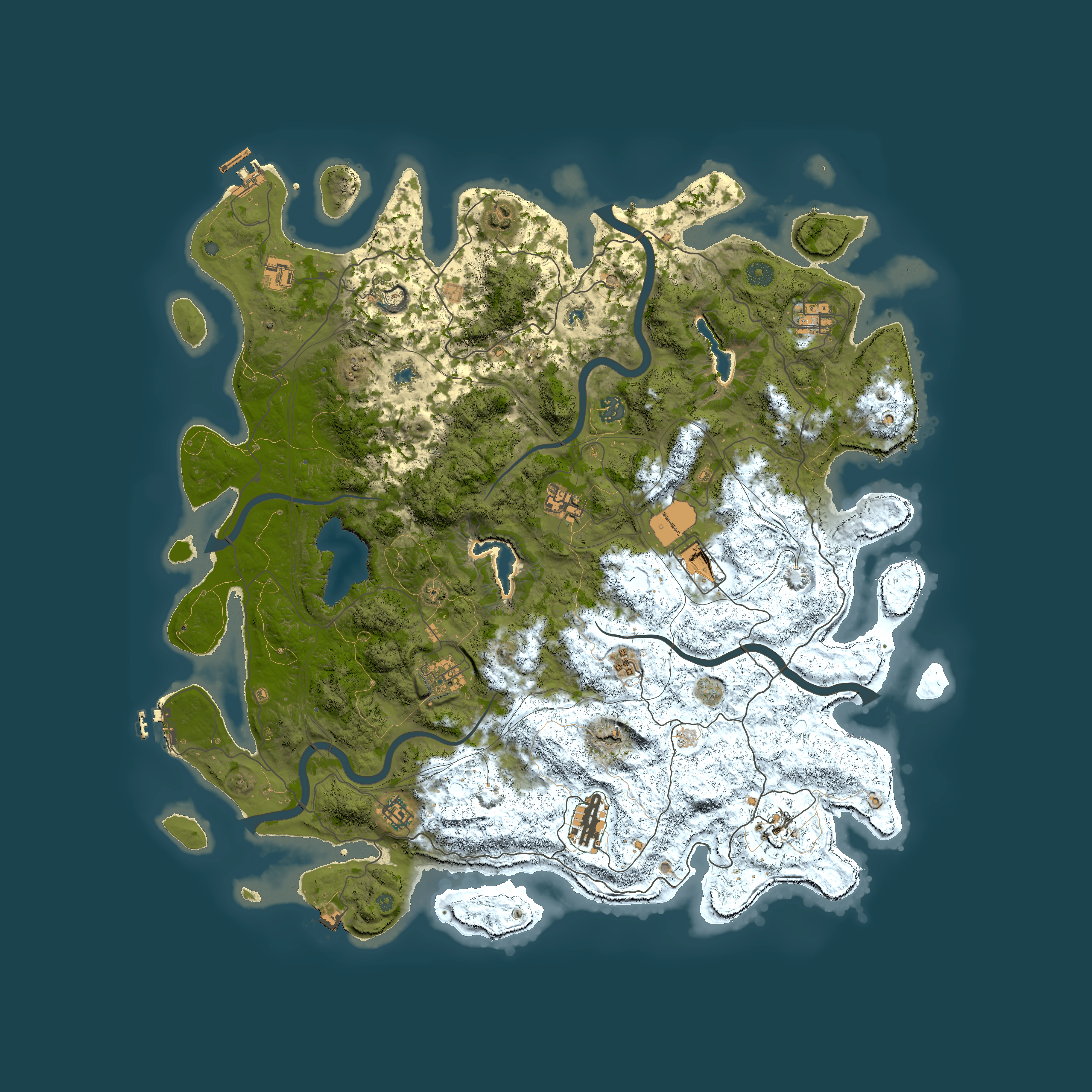 Full top-down render of Rust map seed 23745578, 4900x4900m