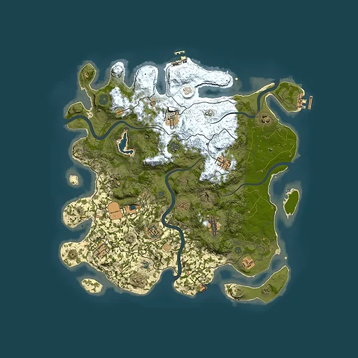 Rust map seed 877205650, 4100x4100m top-down preview