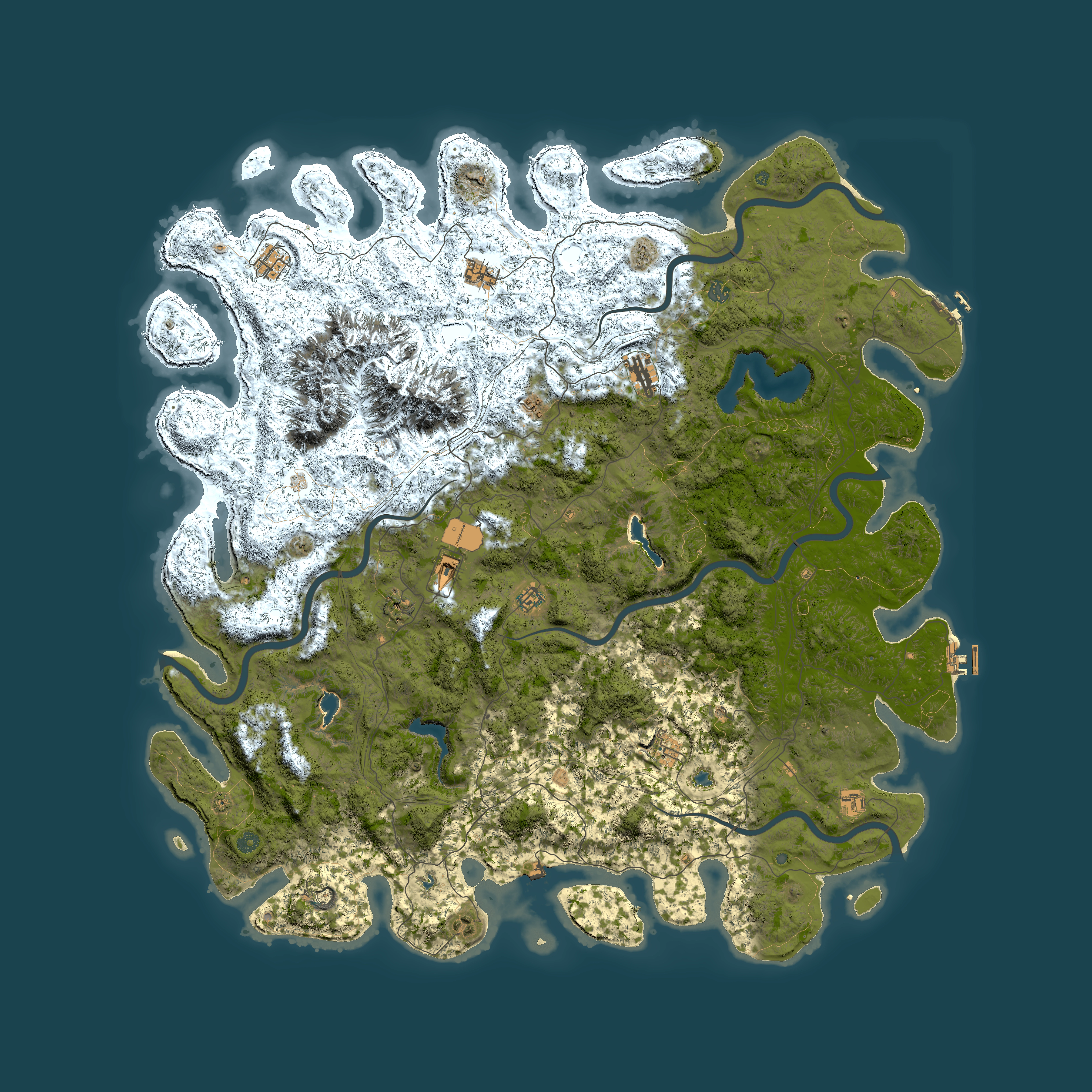 Full top-down render of Rust map seed 1022242385, 6000x6000m