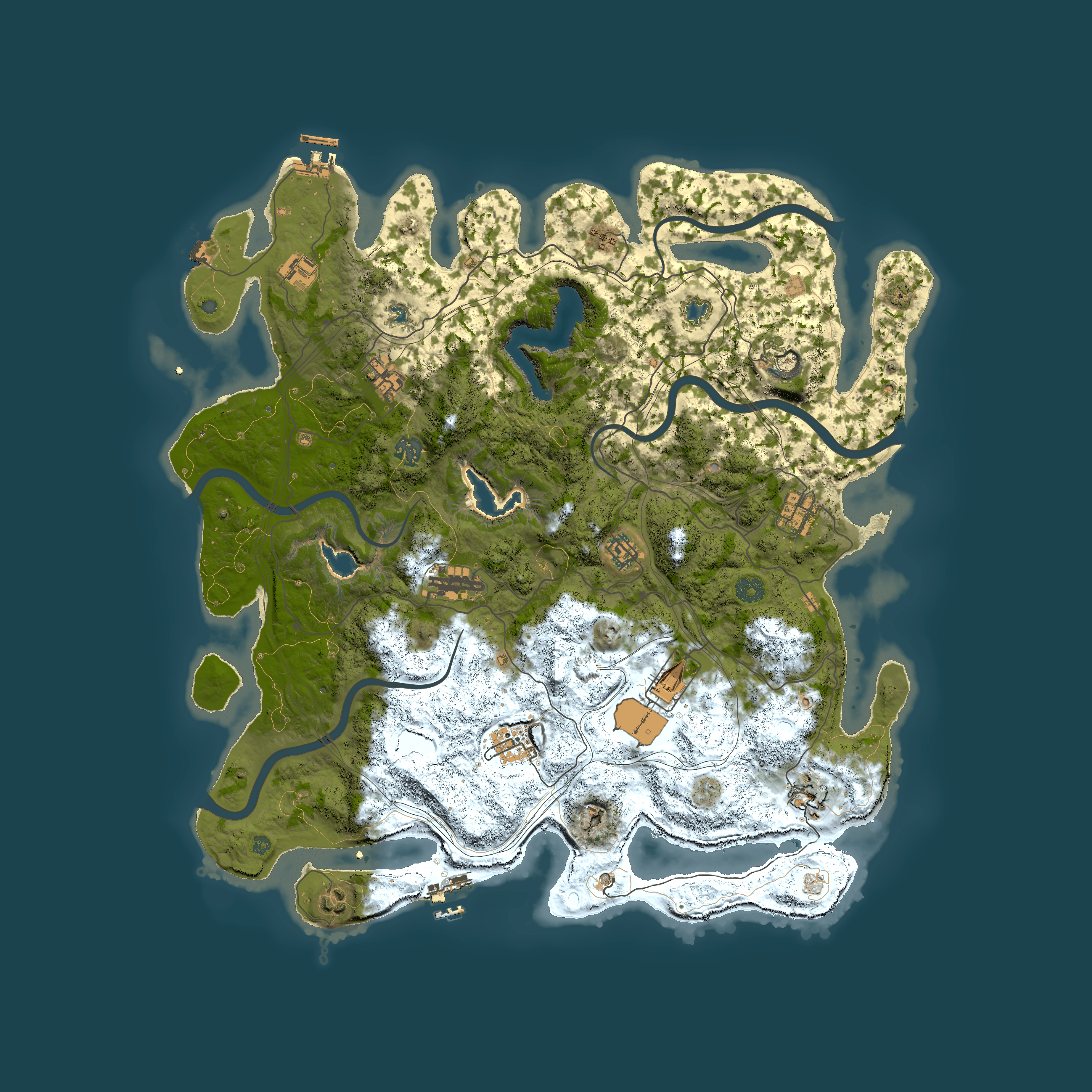 Full top-down render of Rust map seed 1329764347, 4550x4550m