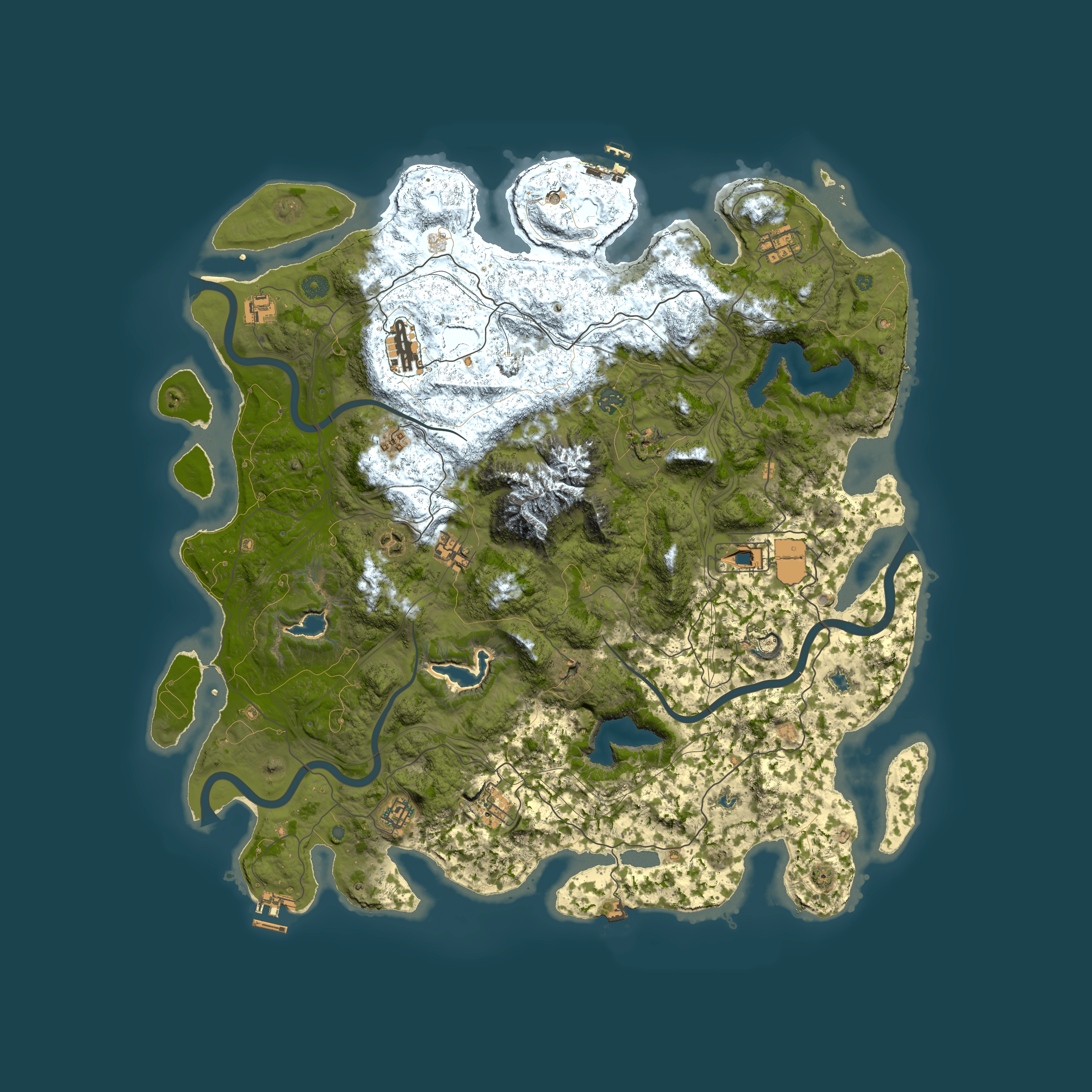 Full top-down render of Rust map seed 2068380353, 5000x5000m