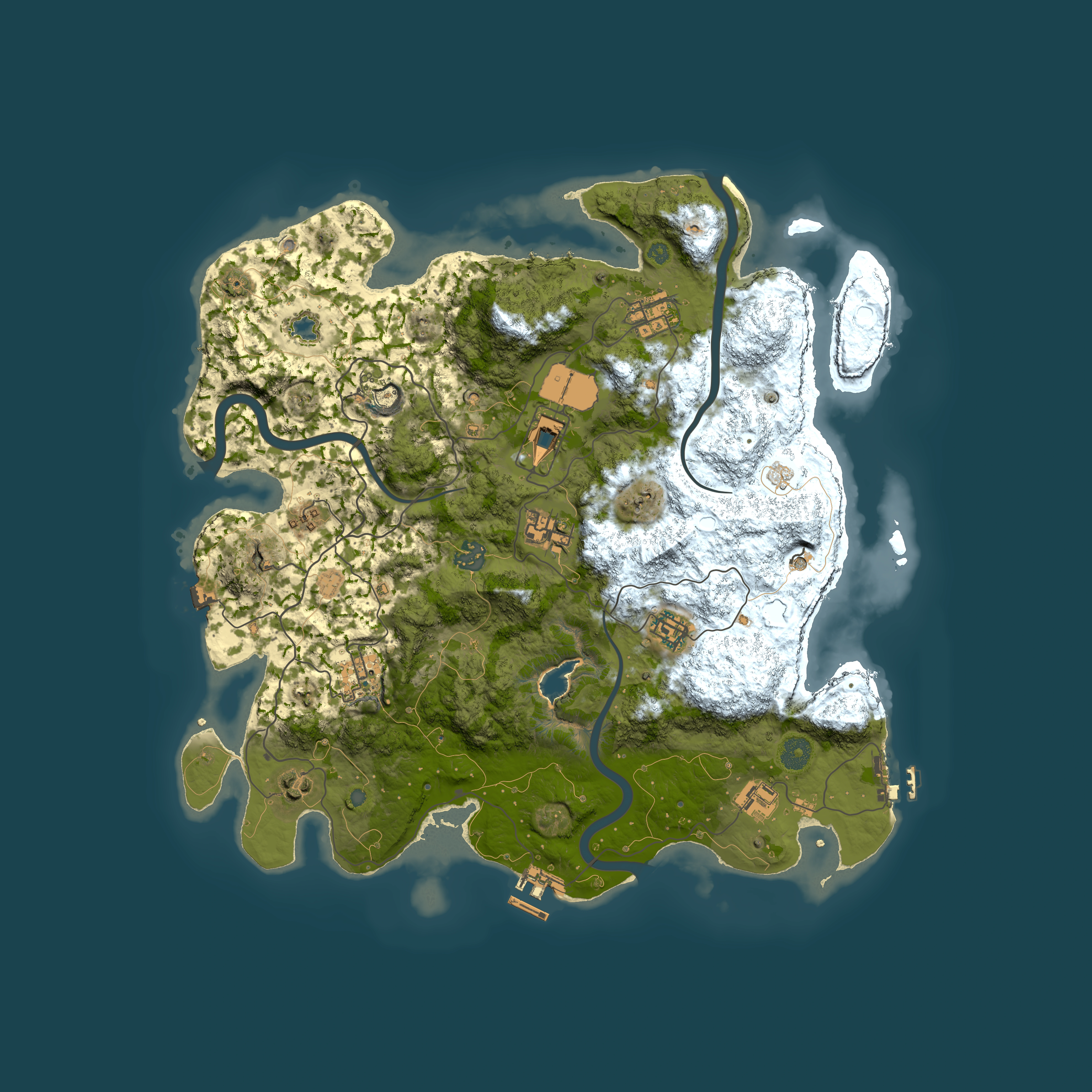 Full top-down render of Rust map seed 377131134, 4000x4000m