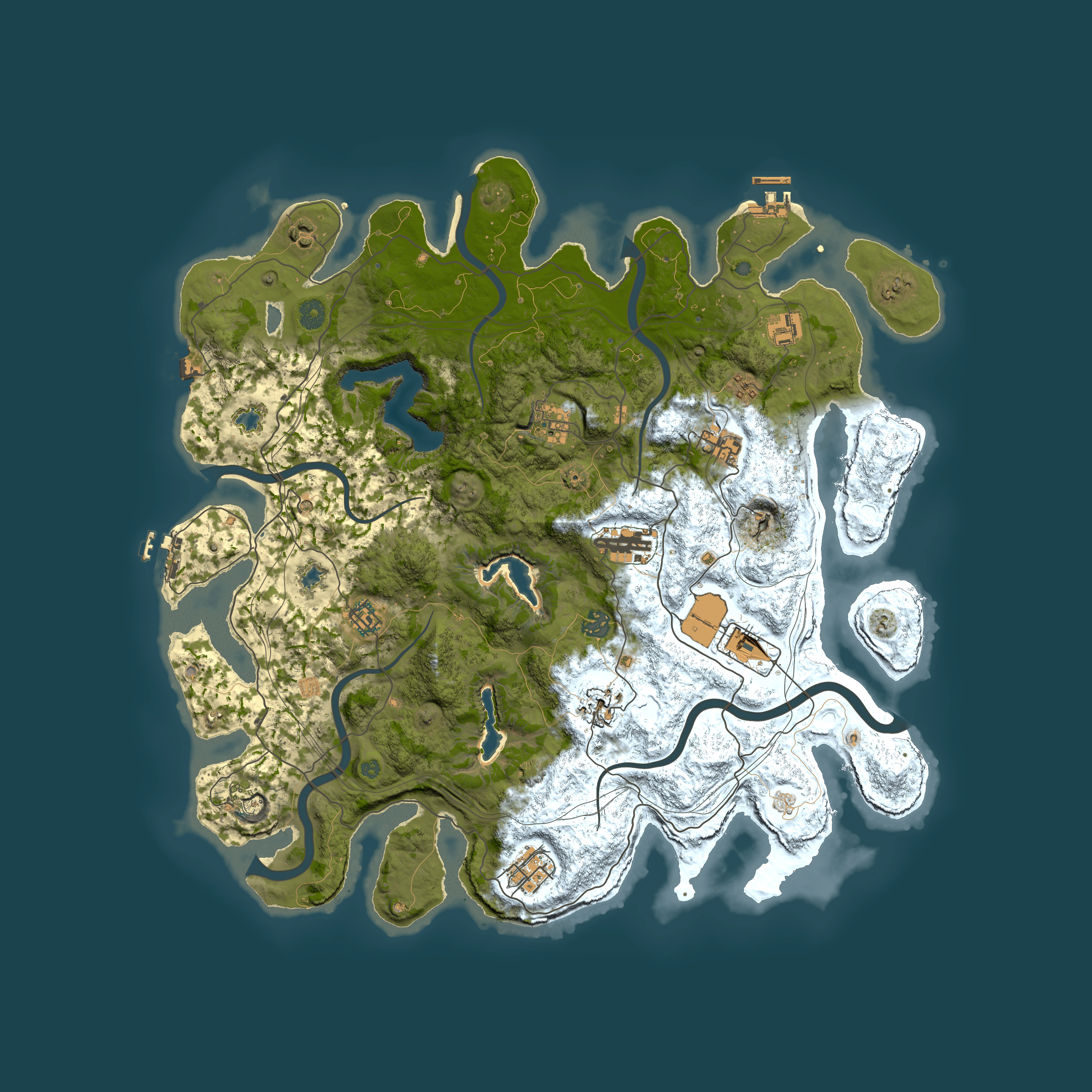 Full top-down render of Rust map seed 564727191, 4500x4500m