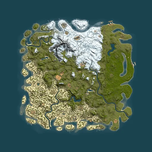Rust map seed 1040096375, 5850x5850m top-down preview