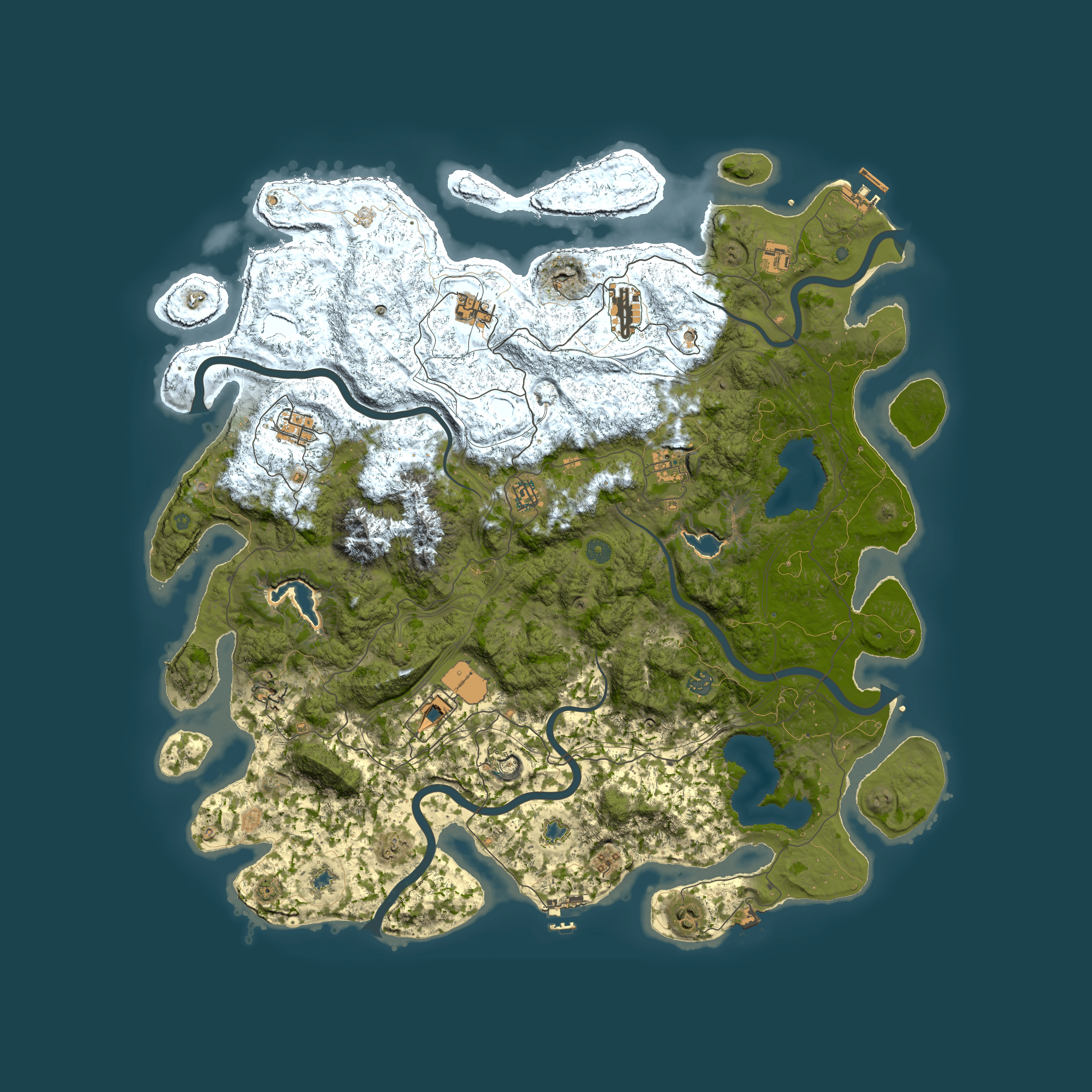 Full top-down render of Rust map seed 1447887271, 5150x5150m