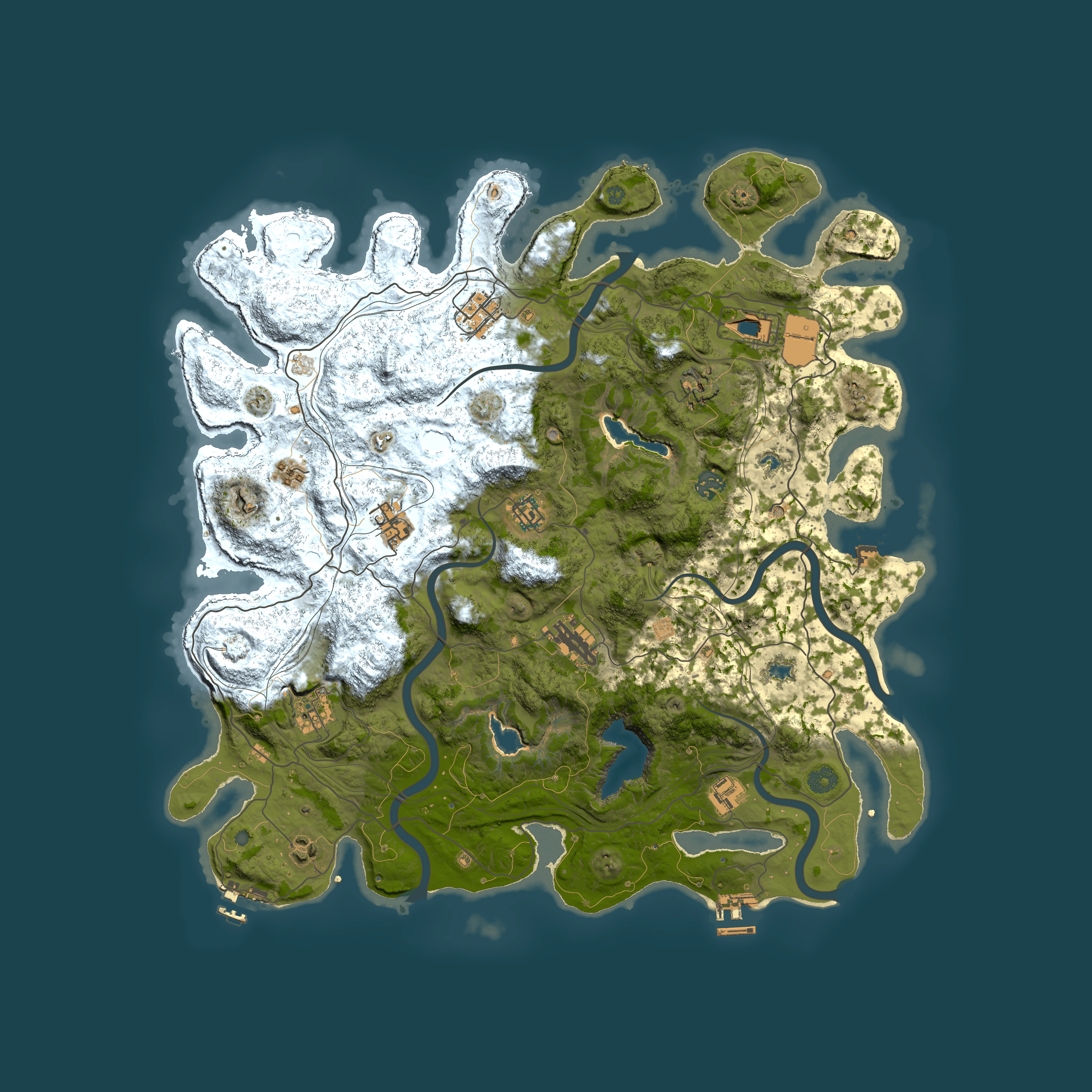 Full top-down render of Rust map seed 2090329310, 4500x4500m