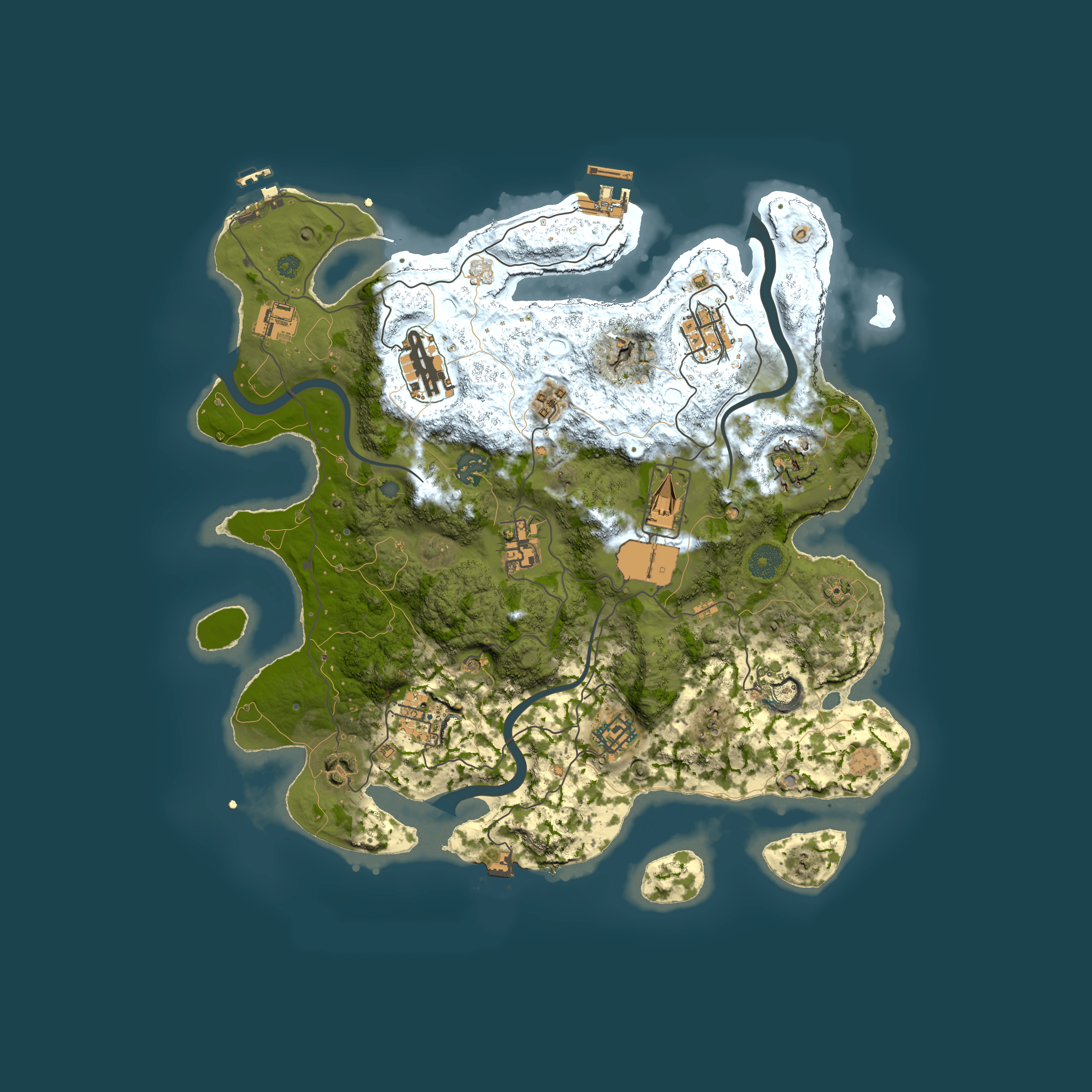 Full top-down render of Rust map seed 457275503, 3700x3700m