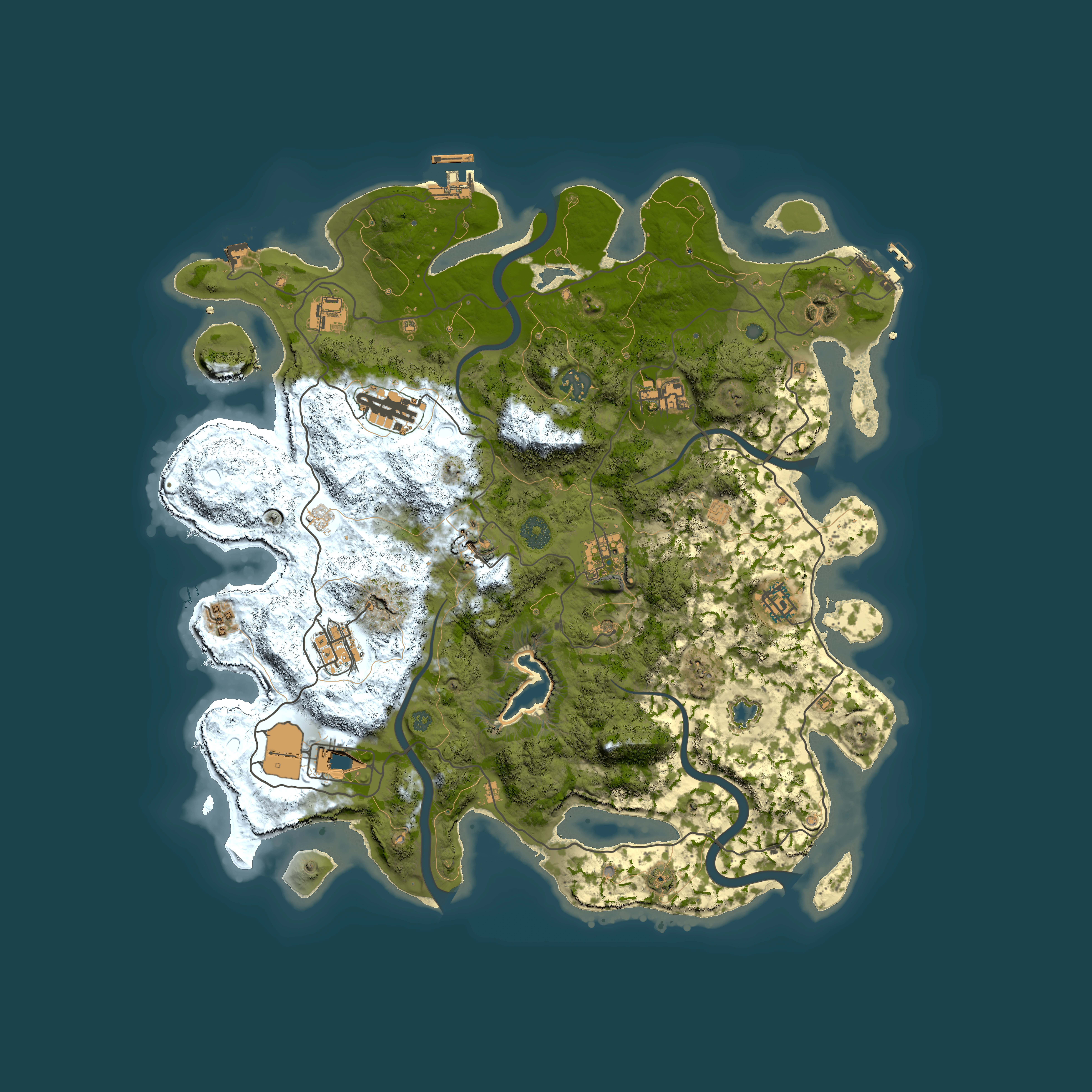 Full top-down render of Rust map seed 357560167, 4100x4100m