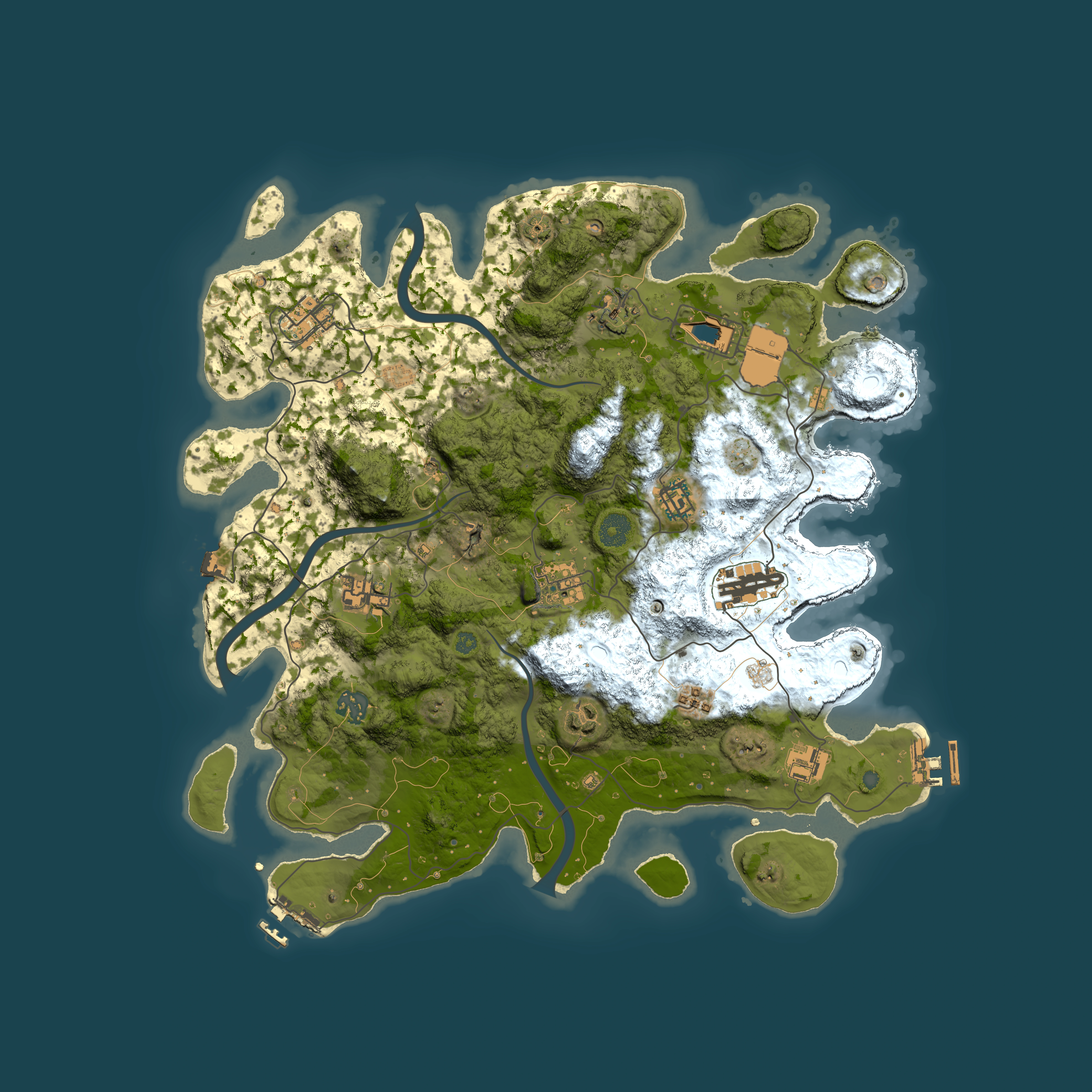 Full top-down render of Rust map seed 721839250, 3850x3850m