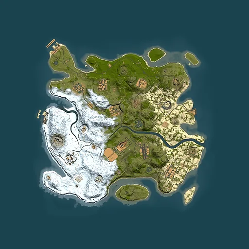 Rust map seed 1238159475, 3500x3500m top-down preview