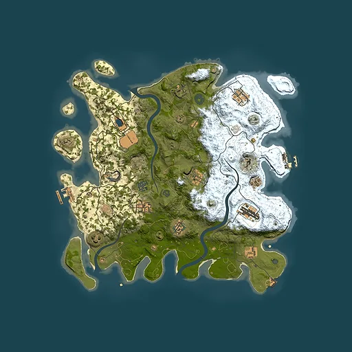 Rust map seed 296892176, 3850x3850m top-down preview