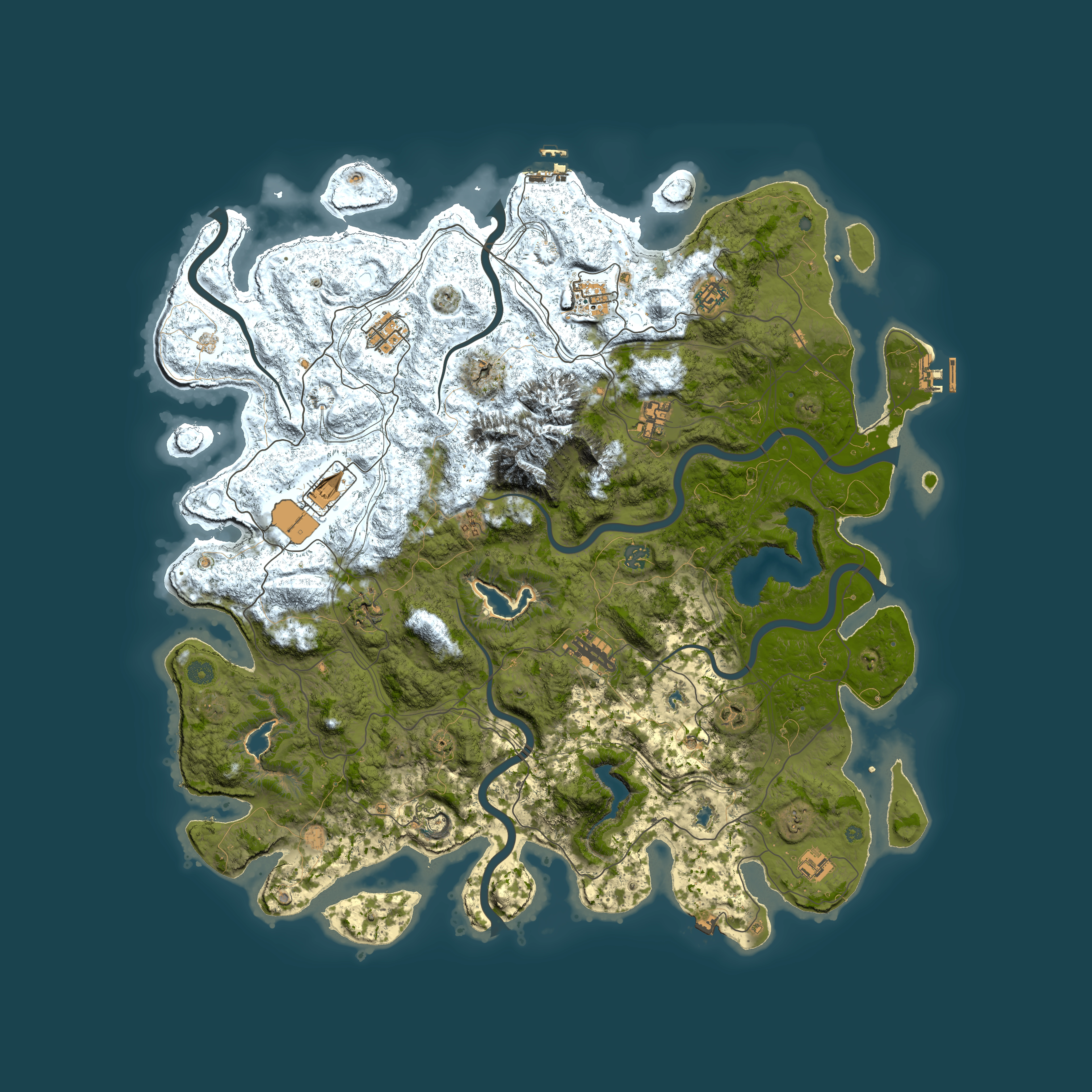 Full top-down render of Rust map seed 2067222724, 5050x5050m