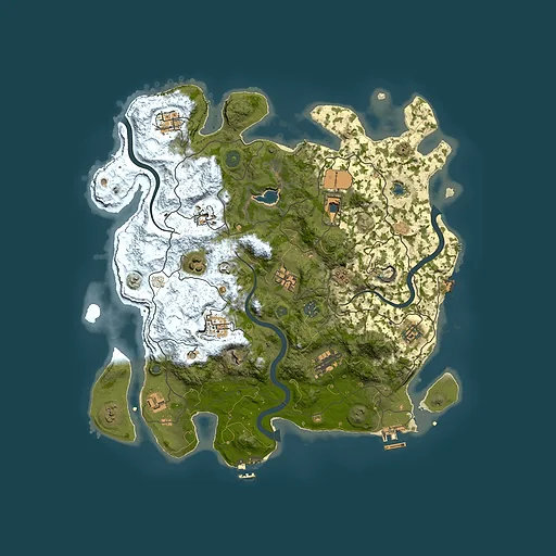 Rust map seed 1536095898, 4000x4000m top-down preview