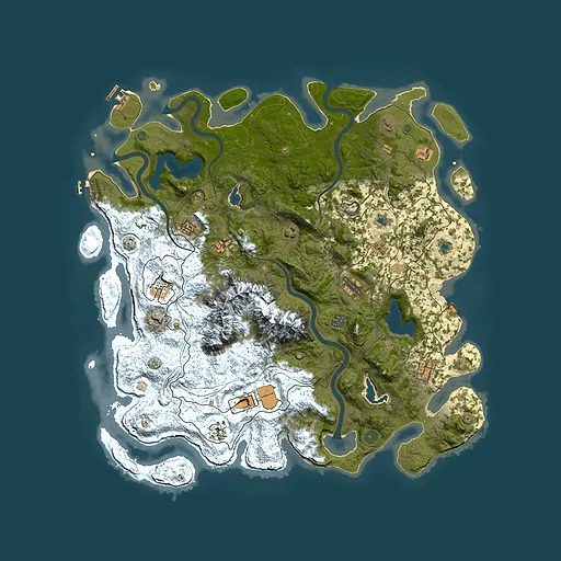 Rust map seed 1028766990, 5000x5000m top-down preview