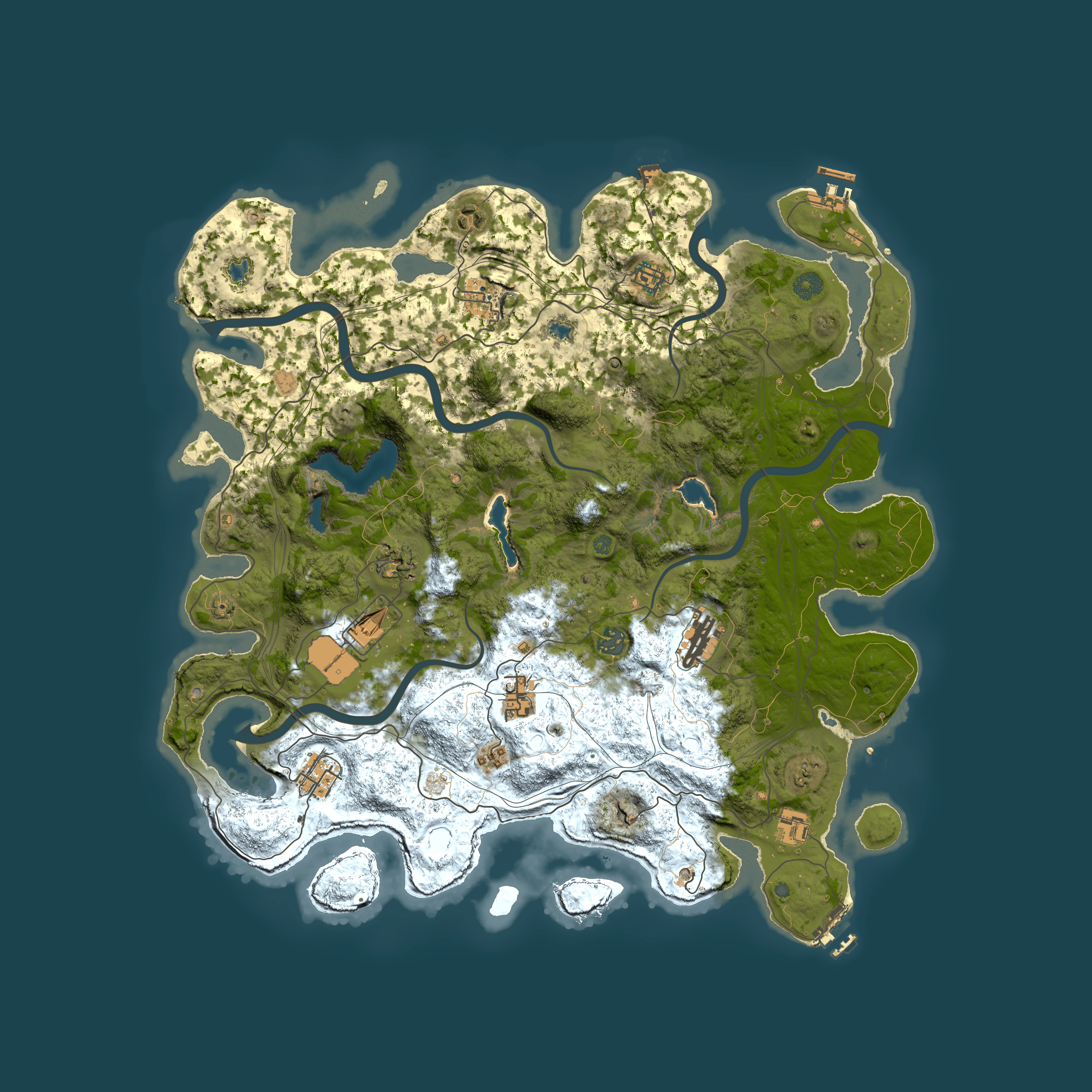 Full top-down render of Rust map seed 632245017, 4500x4500m