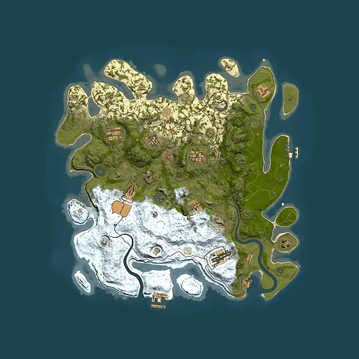 Rust map seed 1265823985, 3950x3950m top-down preview
