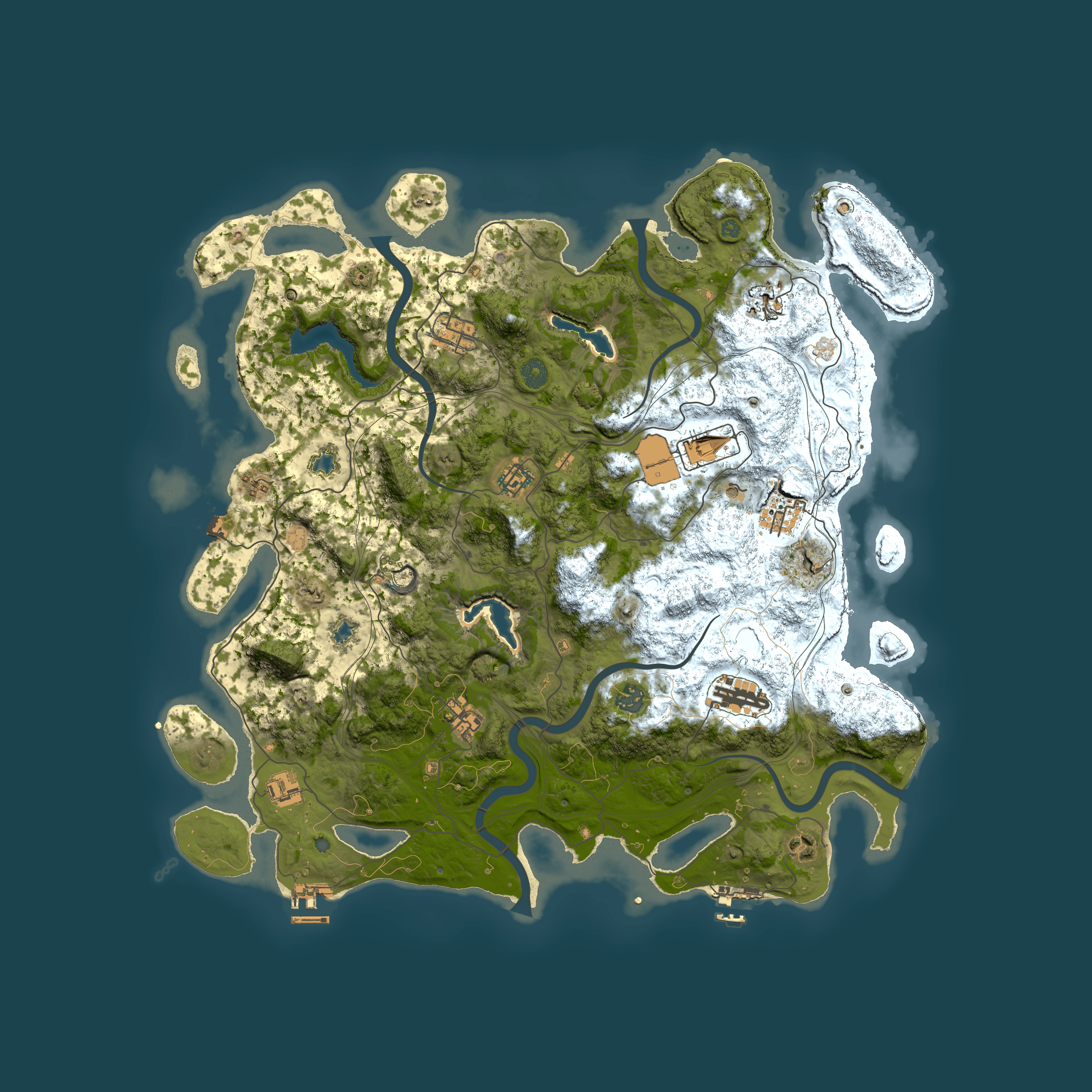 Full top-down render of Rust map seed 105762822, 4550x4550m