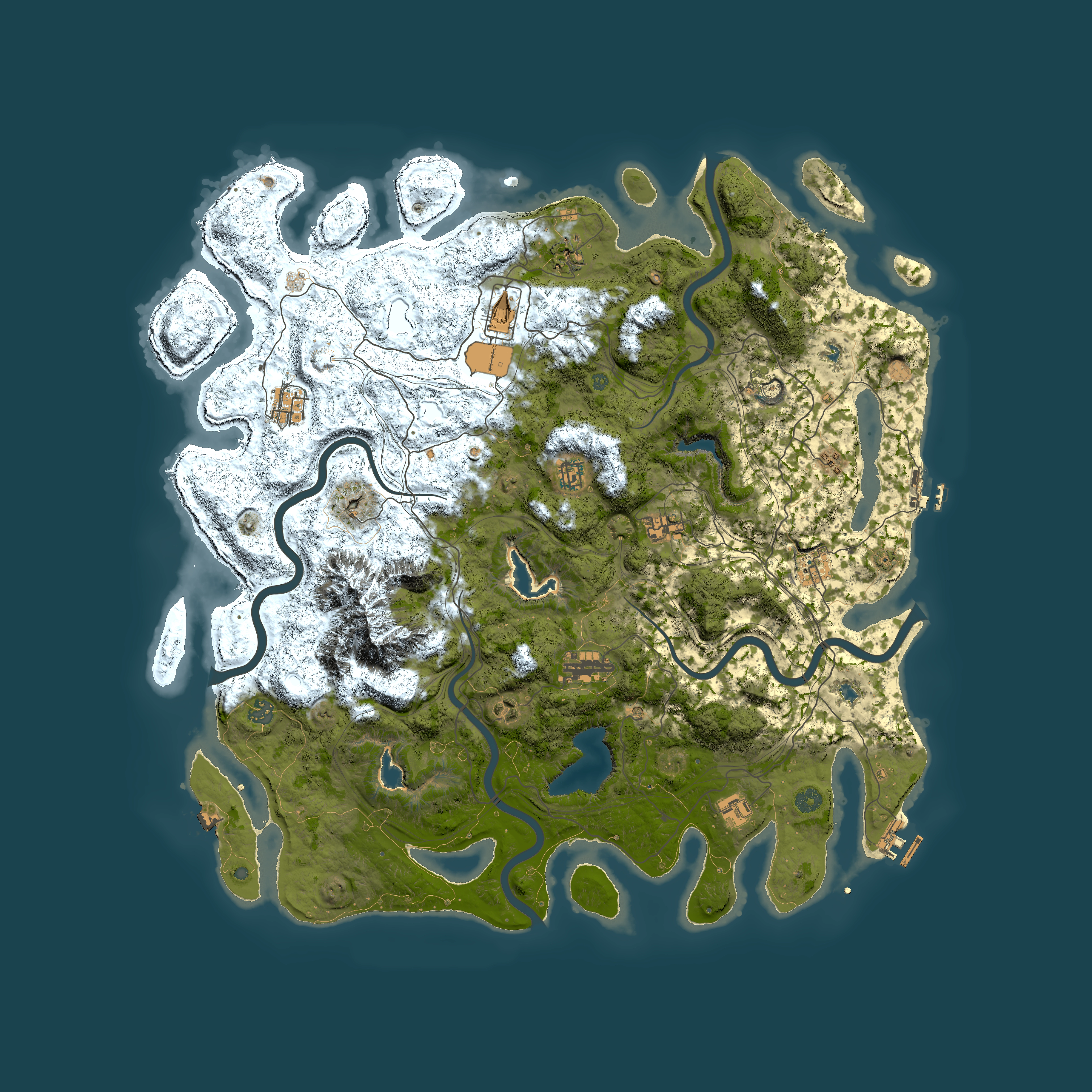 Full top-down render of Rust map seed 1029350665, 5050x5050m