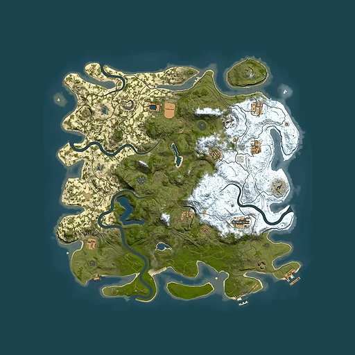 Rust map seed 1664226305, 4650x4650m top-down preview