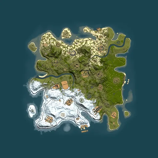 Rust map seed 256865365, 3650x3650m top-down preview