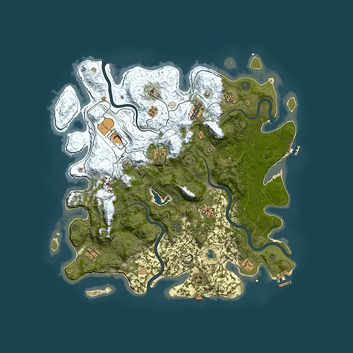 Rust map seed 190013621, 4400x4400m top-down preview