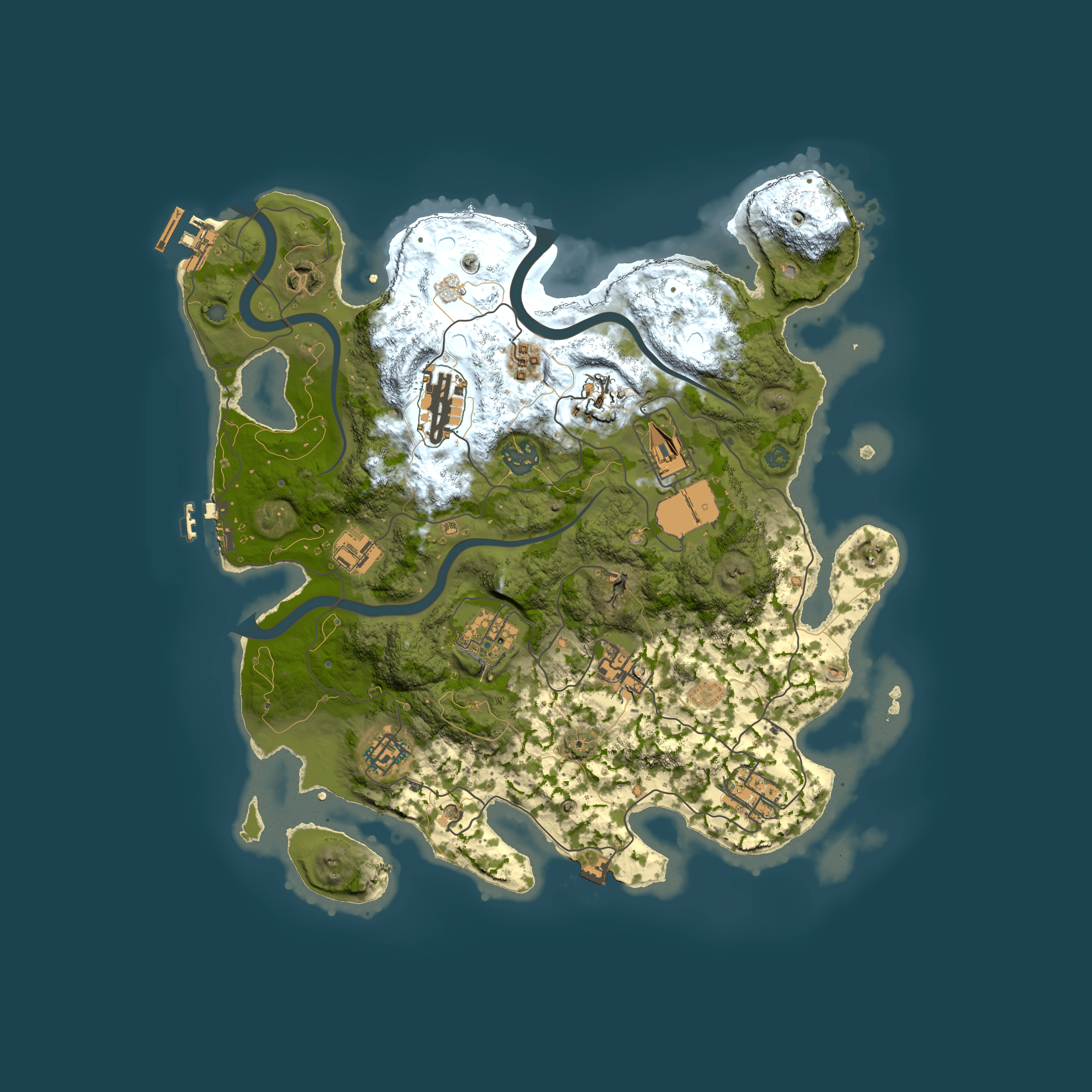 Full top-down render of Rust map seed 1076335758, 3550x3550m