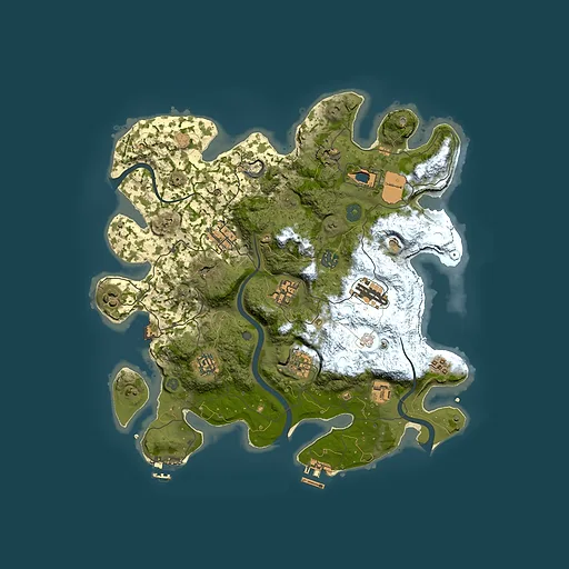 Rust map seed 1207964488, 3700x3700m top-down preview
