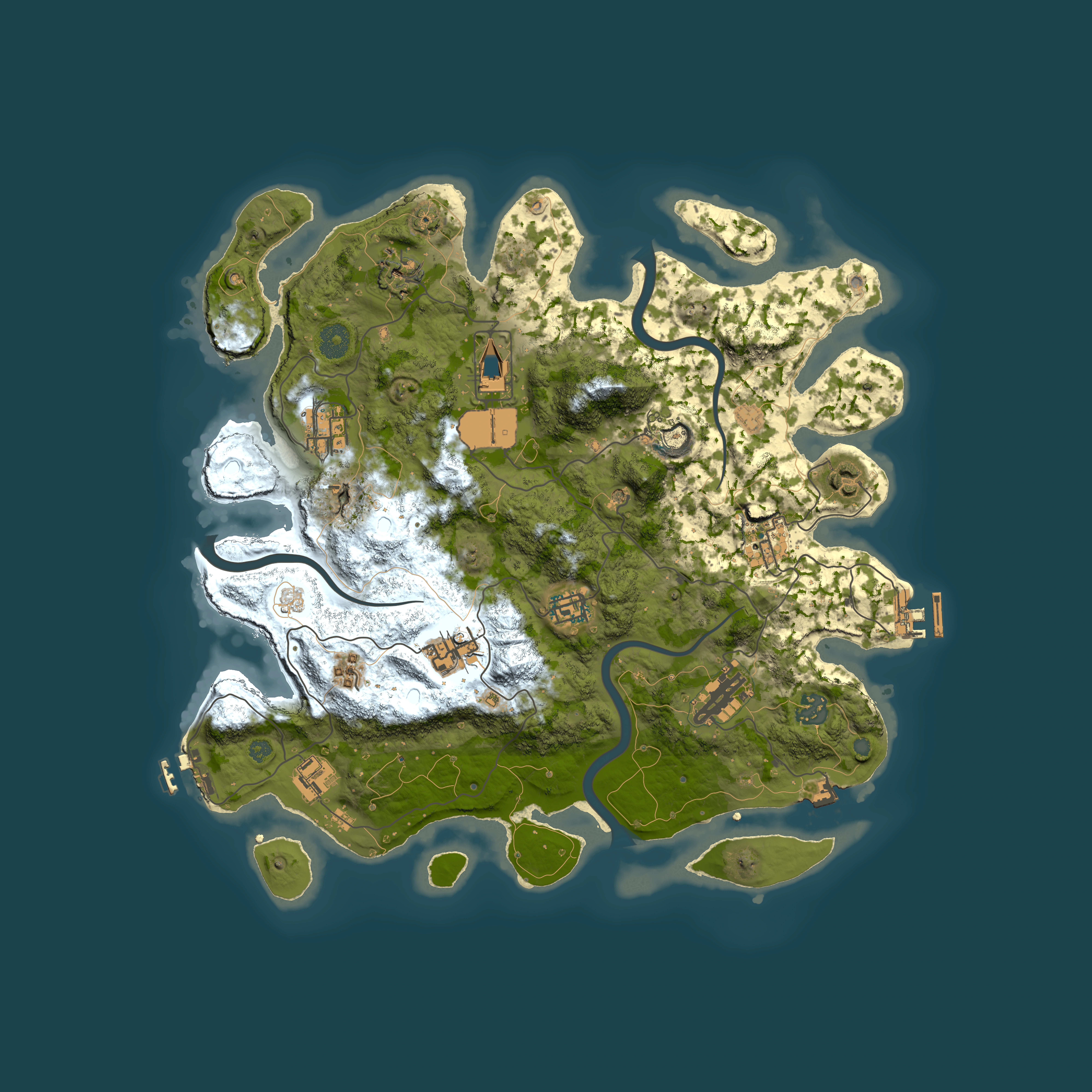 Full top-down render of Rust map seed 1352820847, 3750x3750m