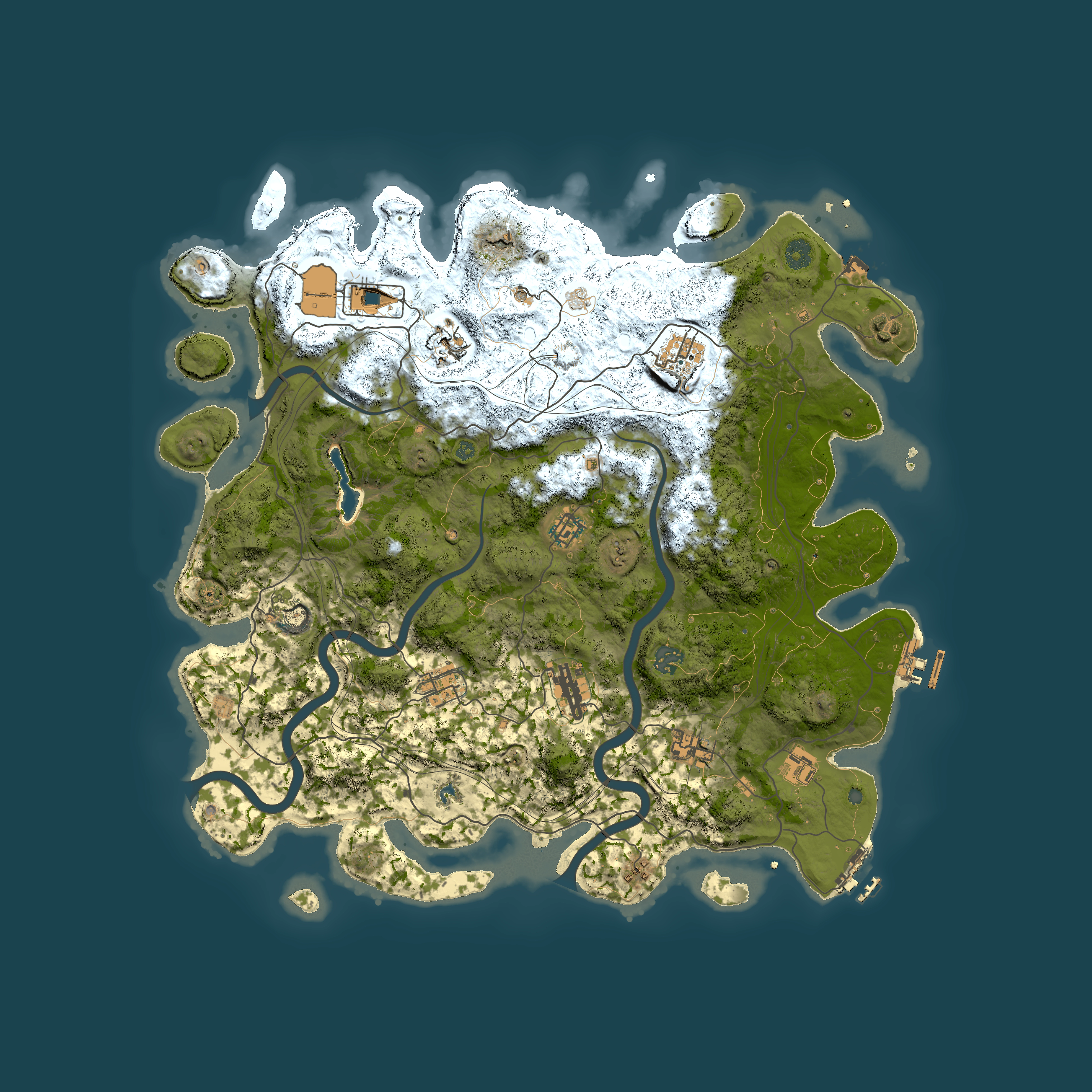 Full top-down render of Rust map seed 360558533, 4400x4400m