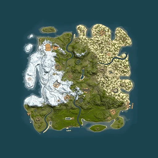 Rust map seed 233177743, 4300x4300m top-down preview