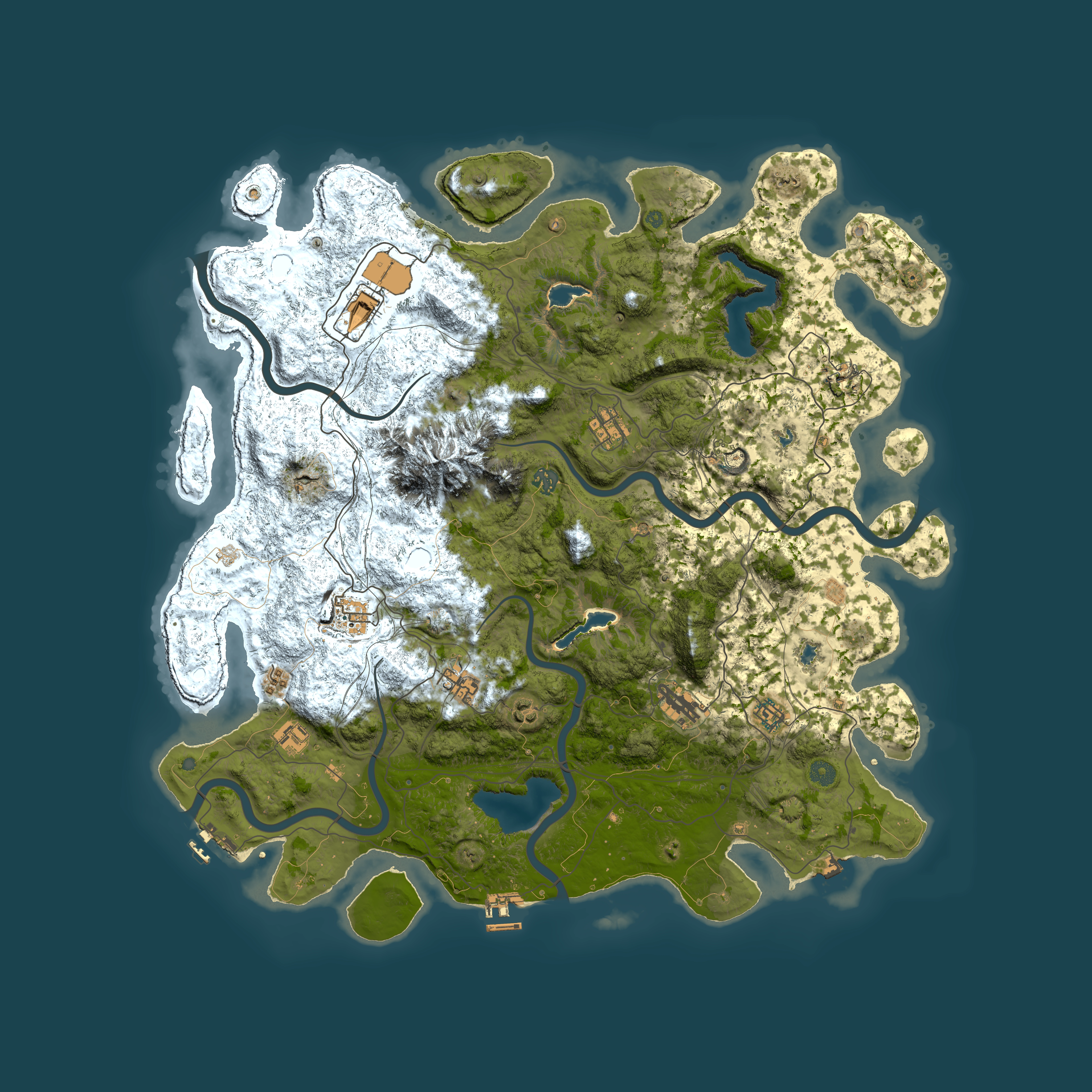Full top-down render of Rust map seed 1590764697, 5000x5000m