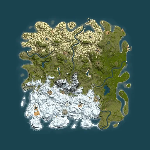 Rust map seed 889979201, 5700x5700m top-down preview