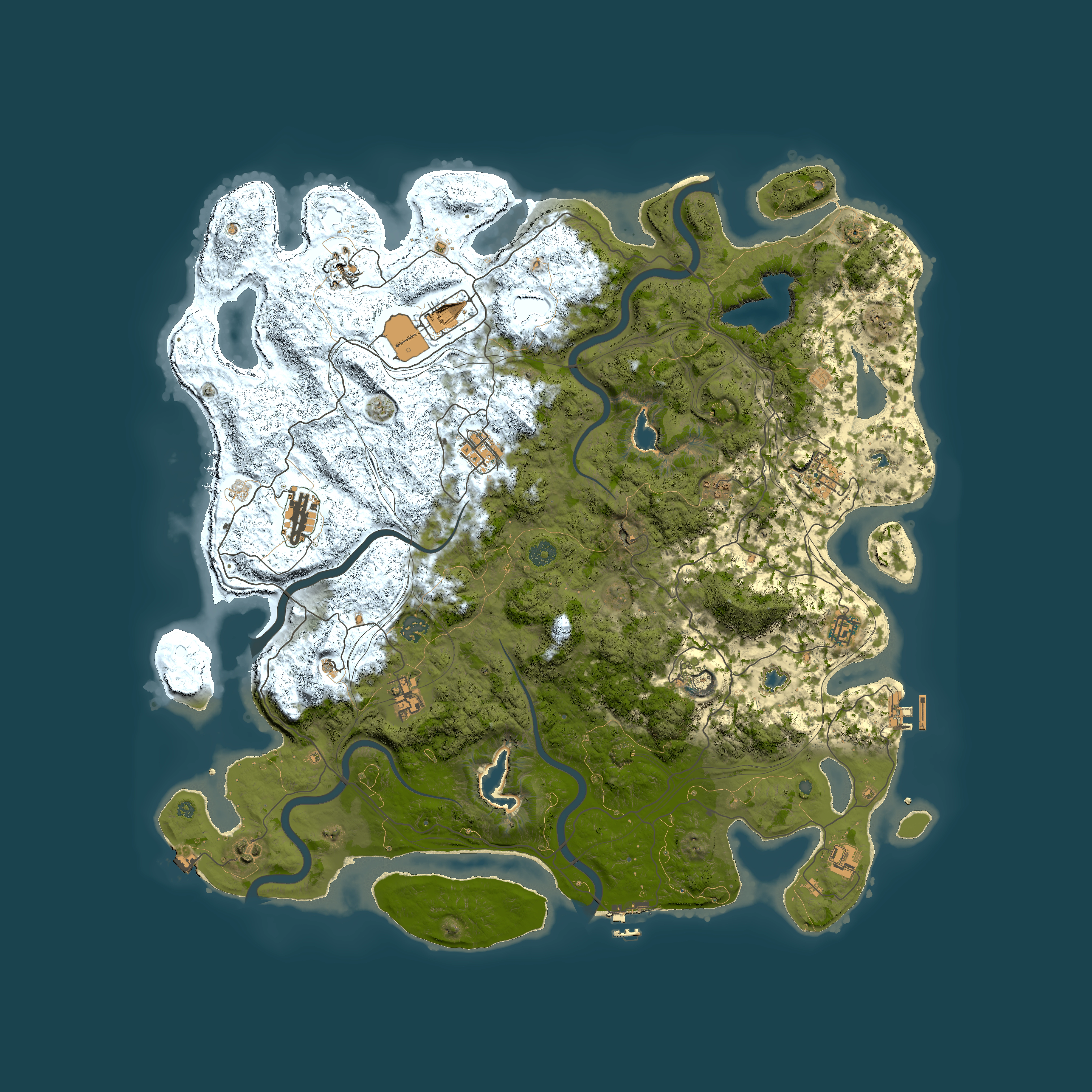 Full top-down render of Rust map seed 1068306216, 4950x4950m