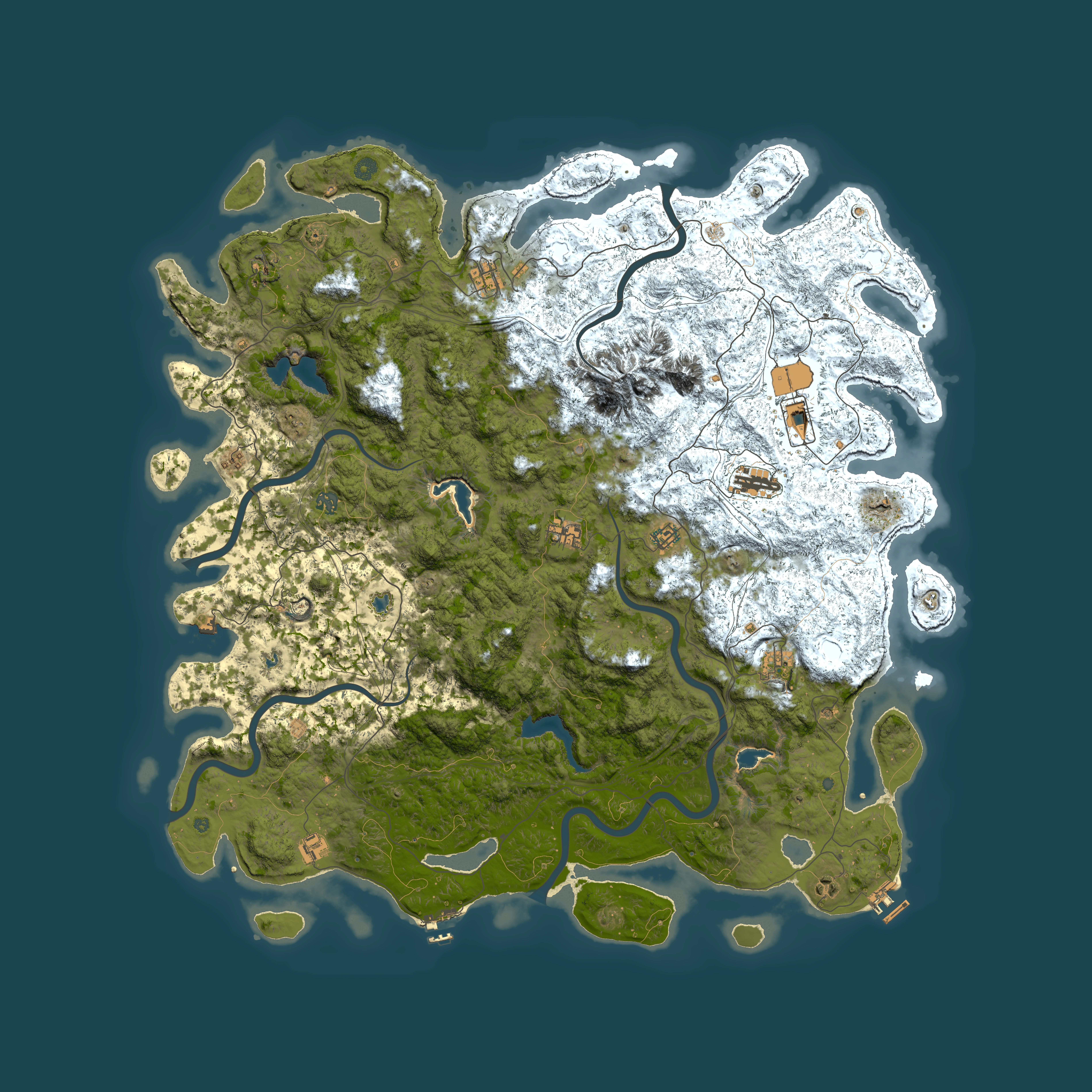 Full top-down render of Rust map seed 1159962411, 5700x5700m