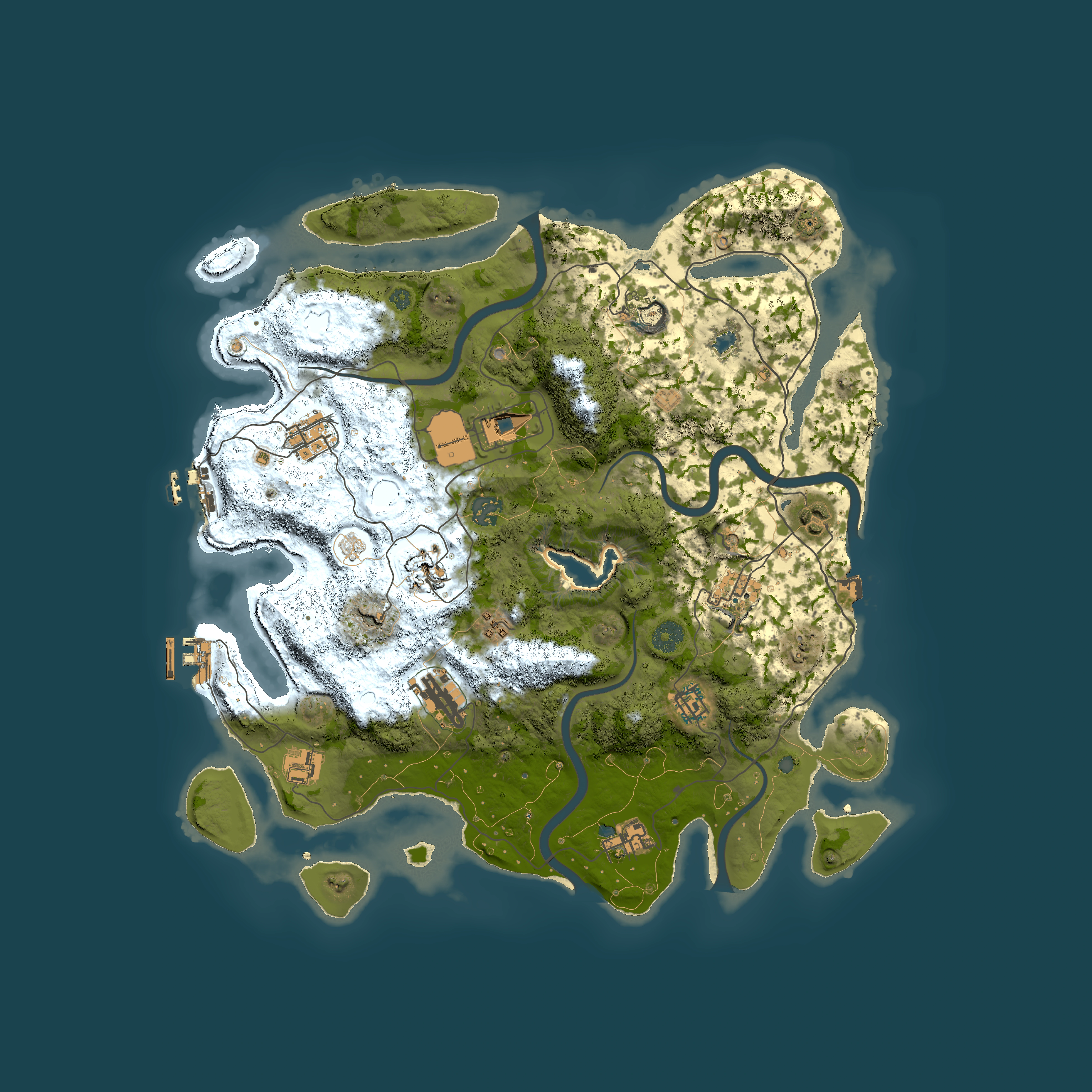 Full top-down render of Rust map seed 2078866850, 4050x4050m