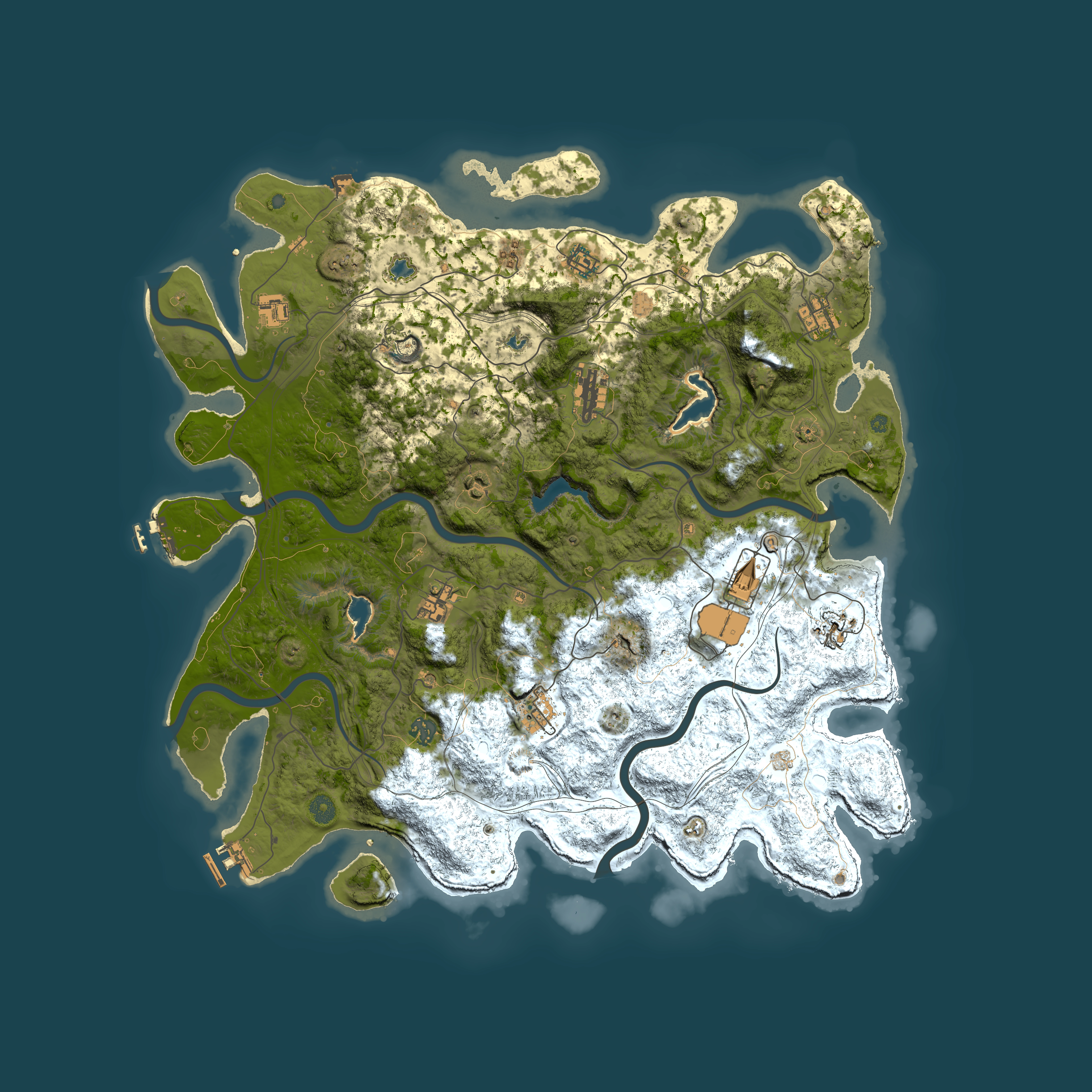 Full top-down render of Rust map seed 1536491260, 4800x4800m