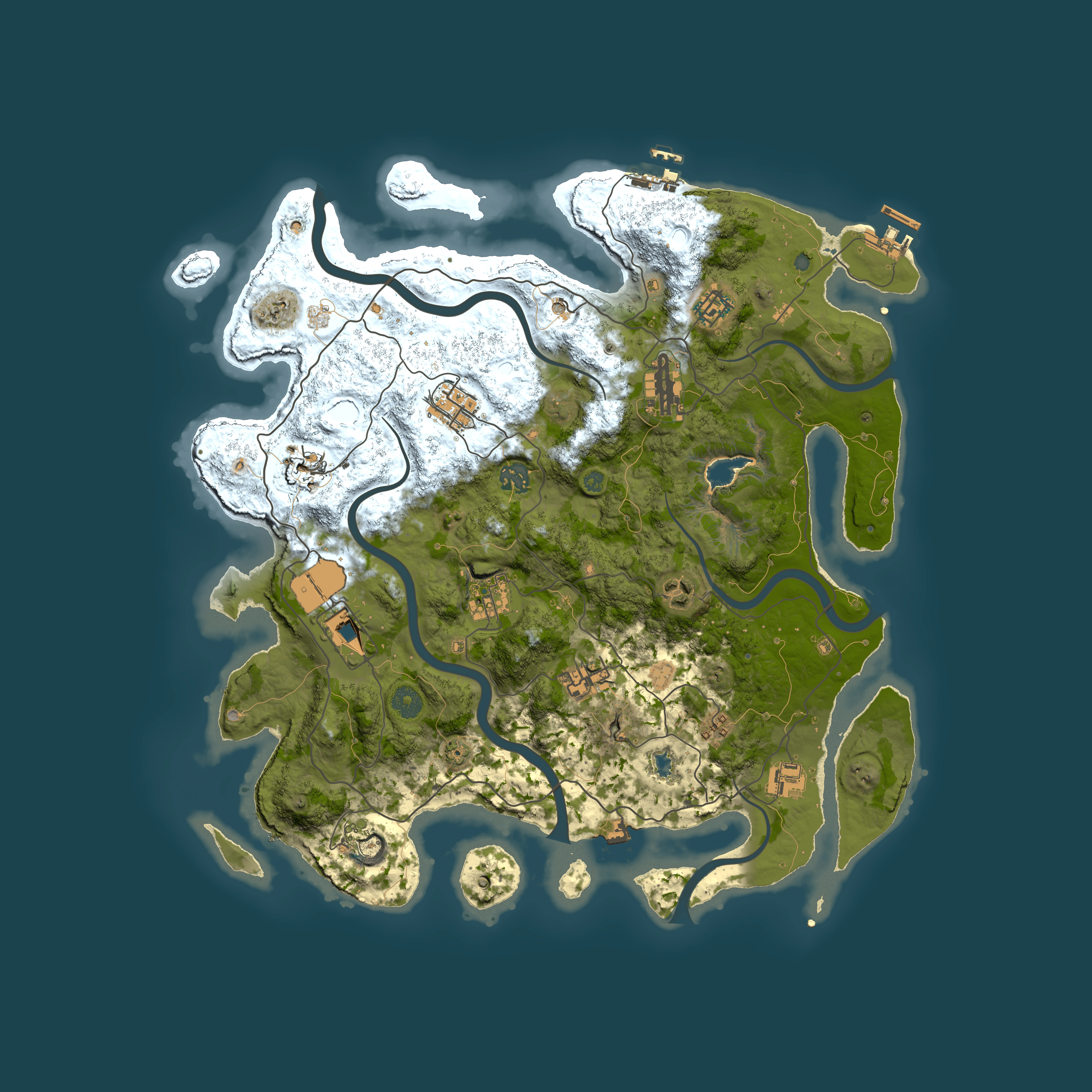 Full top-down render of Rust map seed 1950447303, 4100x4100m