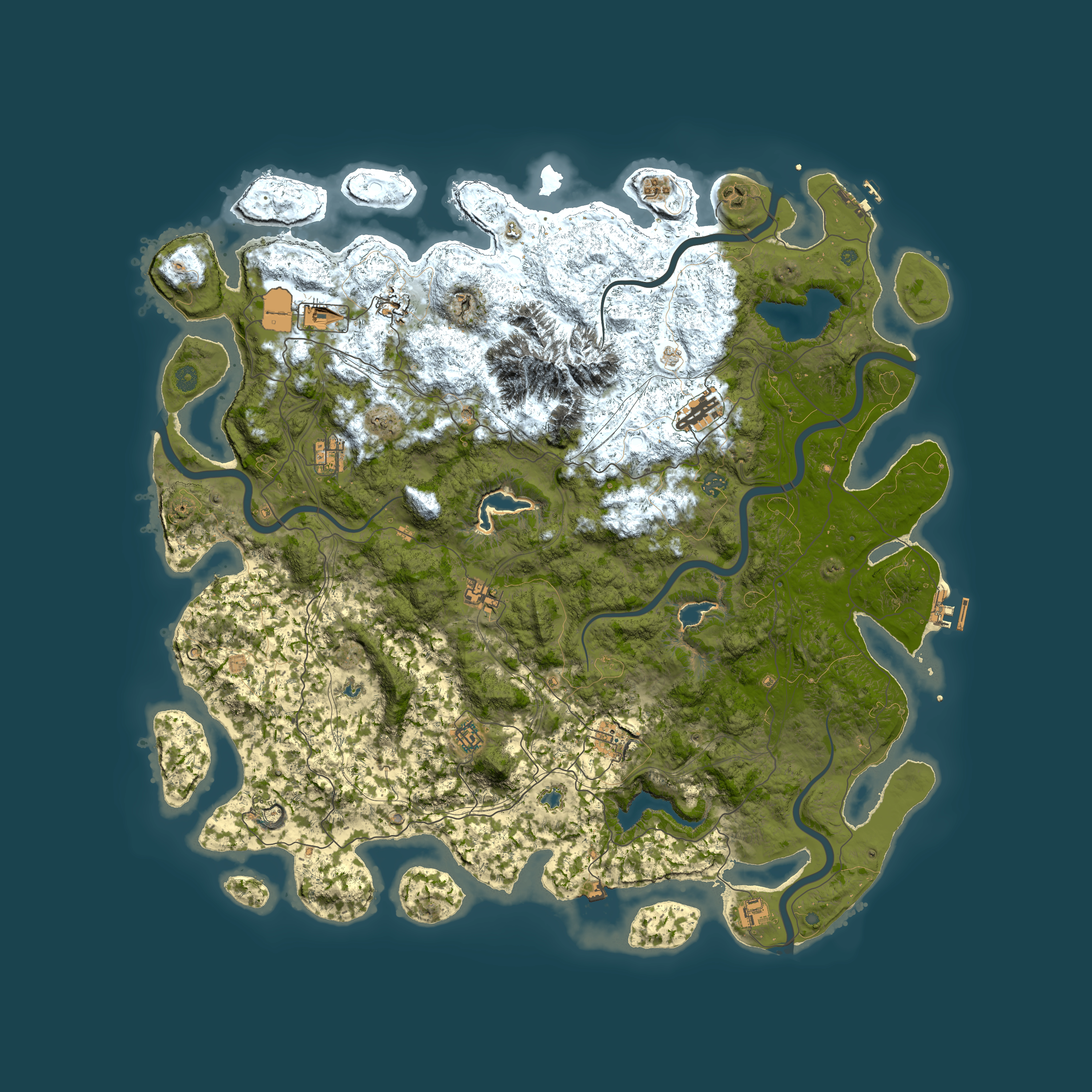Full top-down render of Rust map seed 1399576424, 5350x5350m