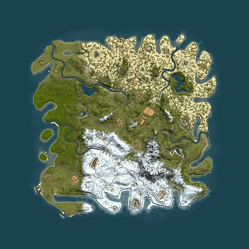 Rust map seed 1244827494, 5350x5350m top-down preview