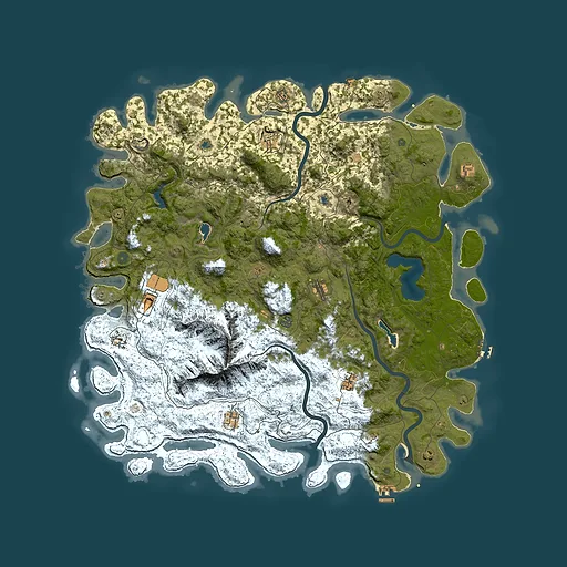 Rust map seed 145734007, 5750x5750m top-down preview