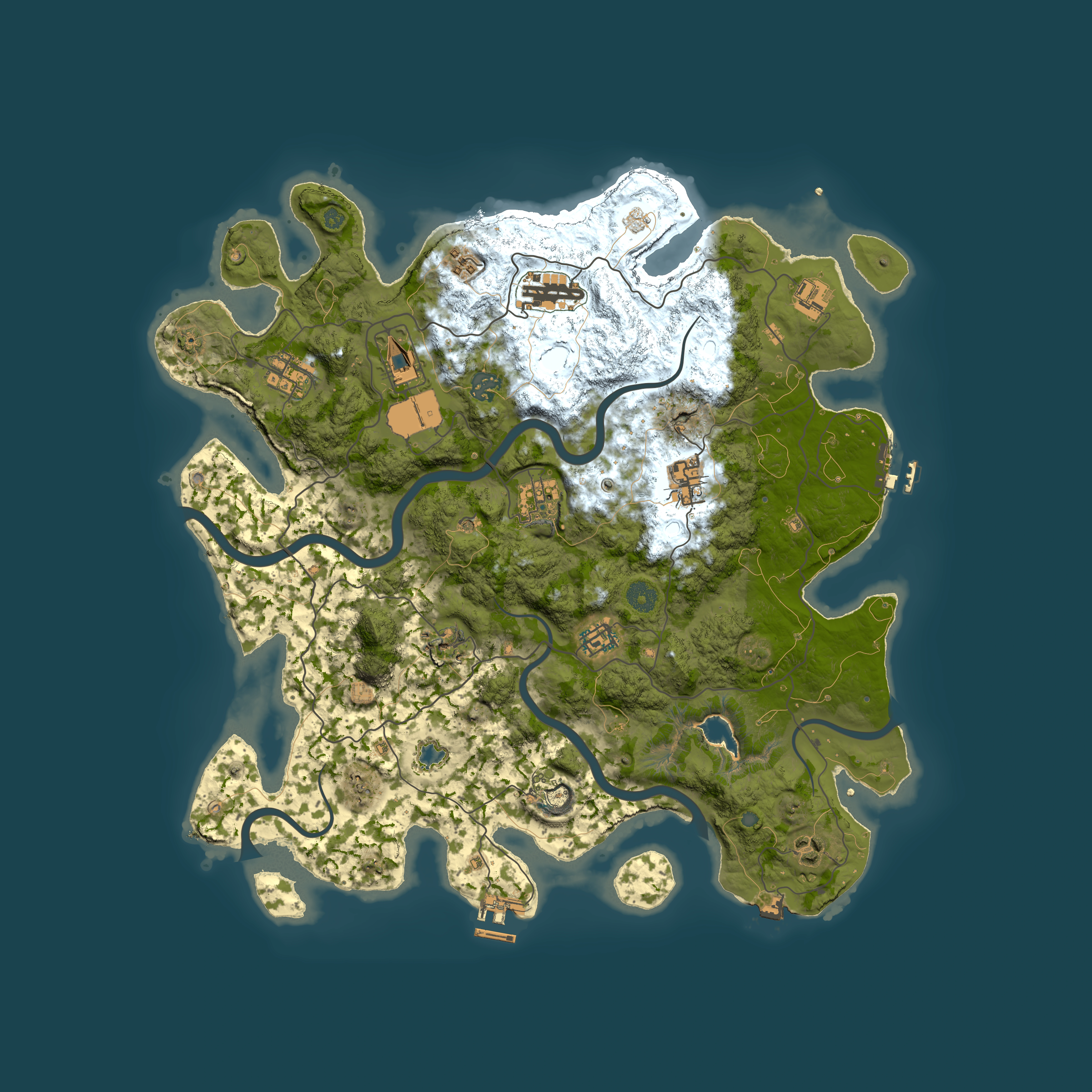 Full top-down render of Rust map seed 1820170979, 4150x4150m