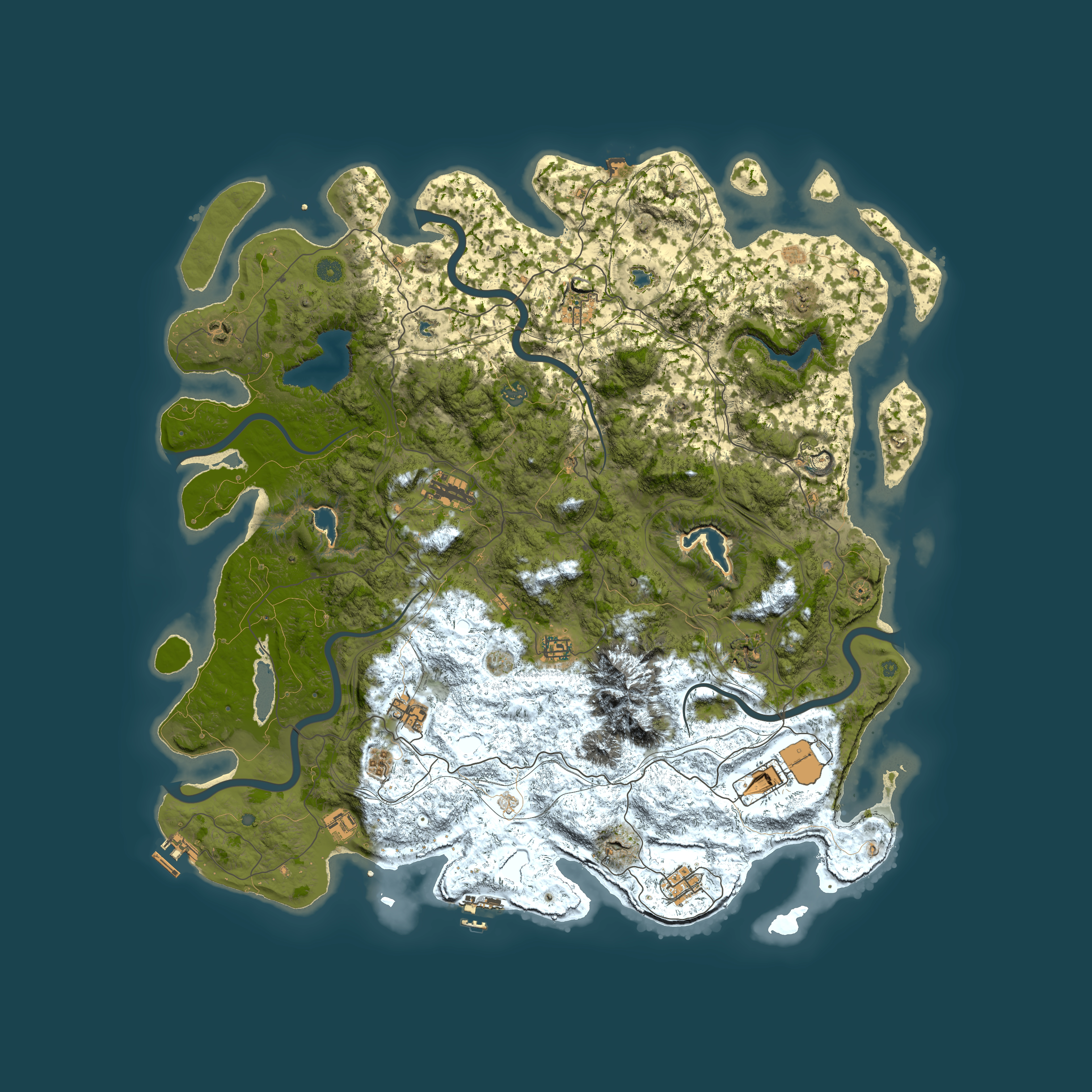 Full top-down render of Rust map seed 1160424179, 5250x5250m