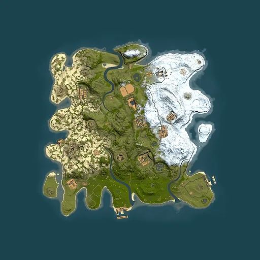 Rust map seed 484992652, 3700x3700m top-down preview