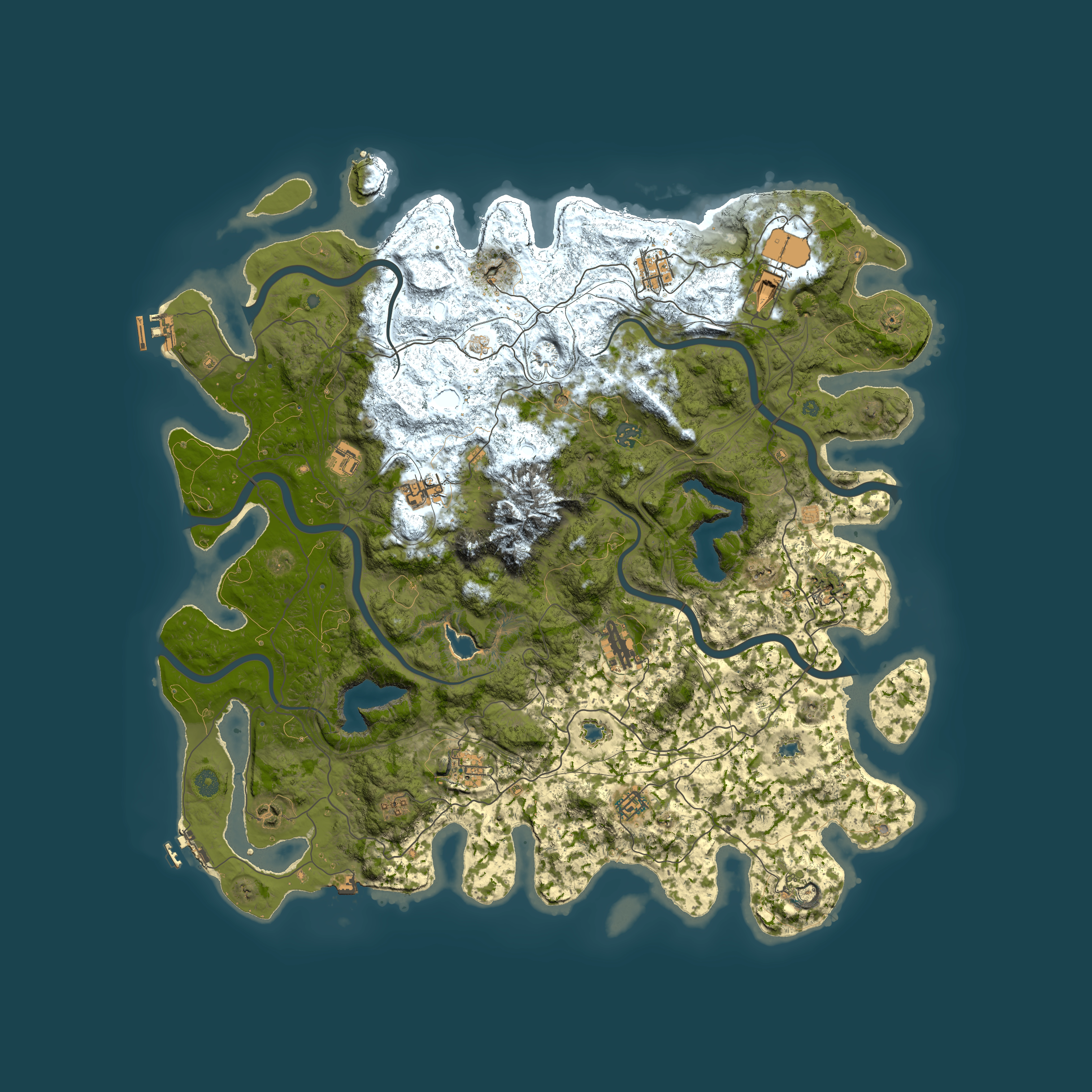 Full top-down render of Rust map seed 1433409613, 5050x5050m
