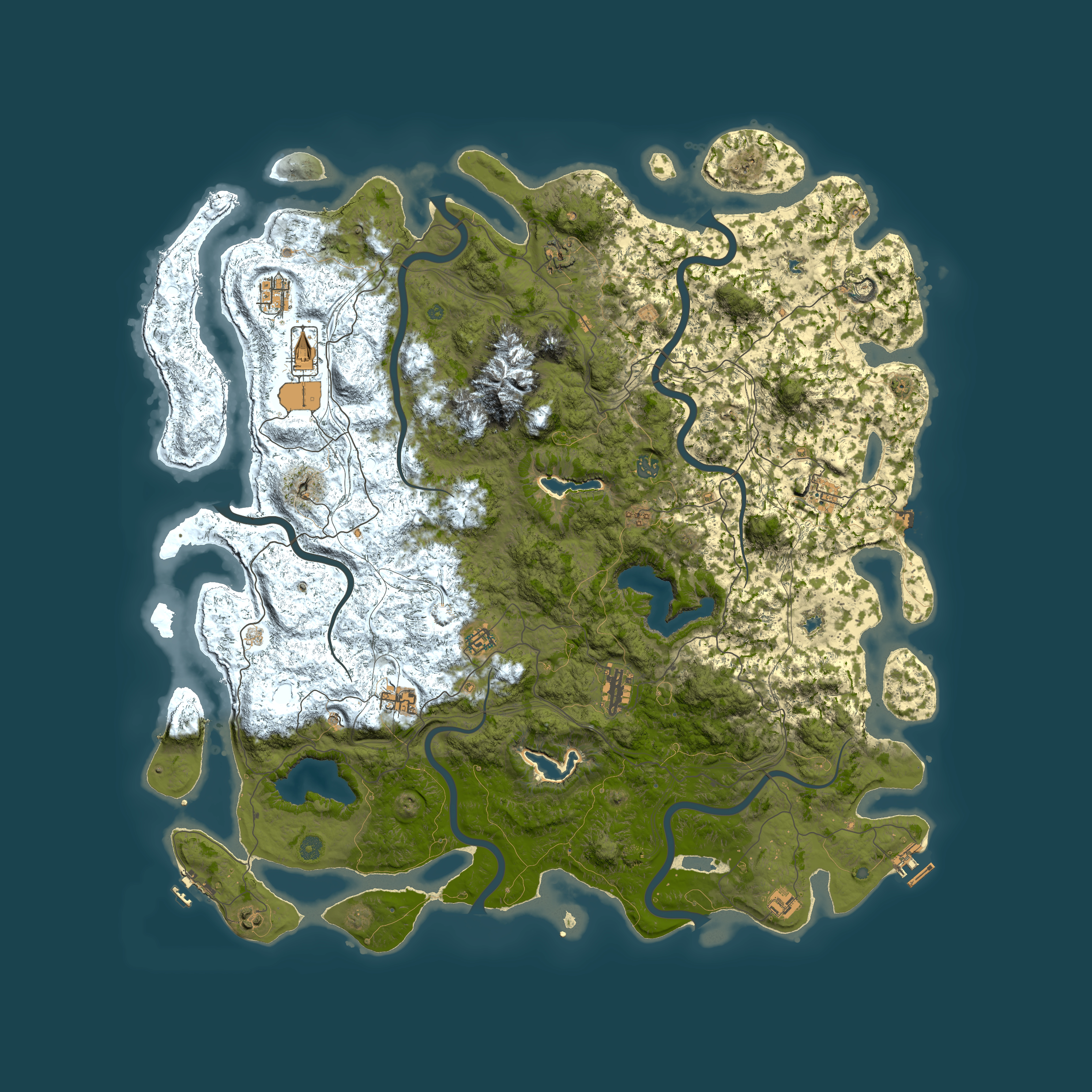 Full top-down render of Rust map seed 194954812, 5550x5550m