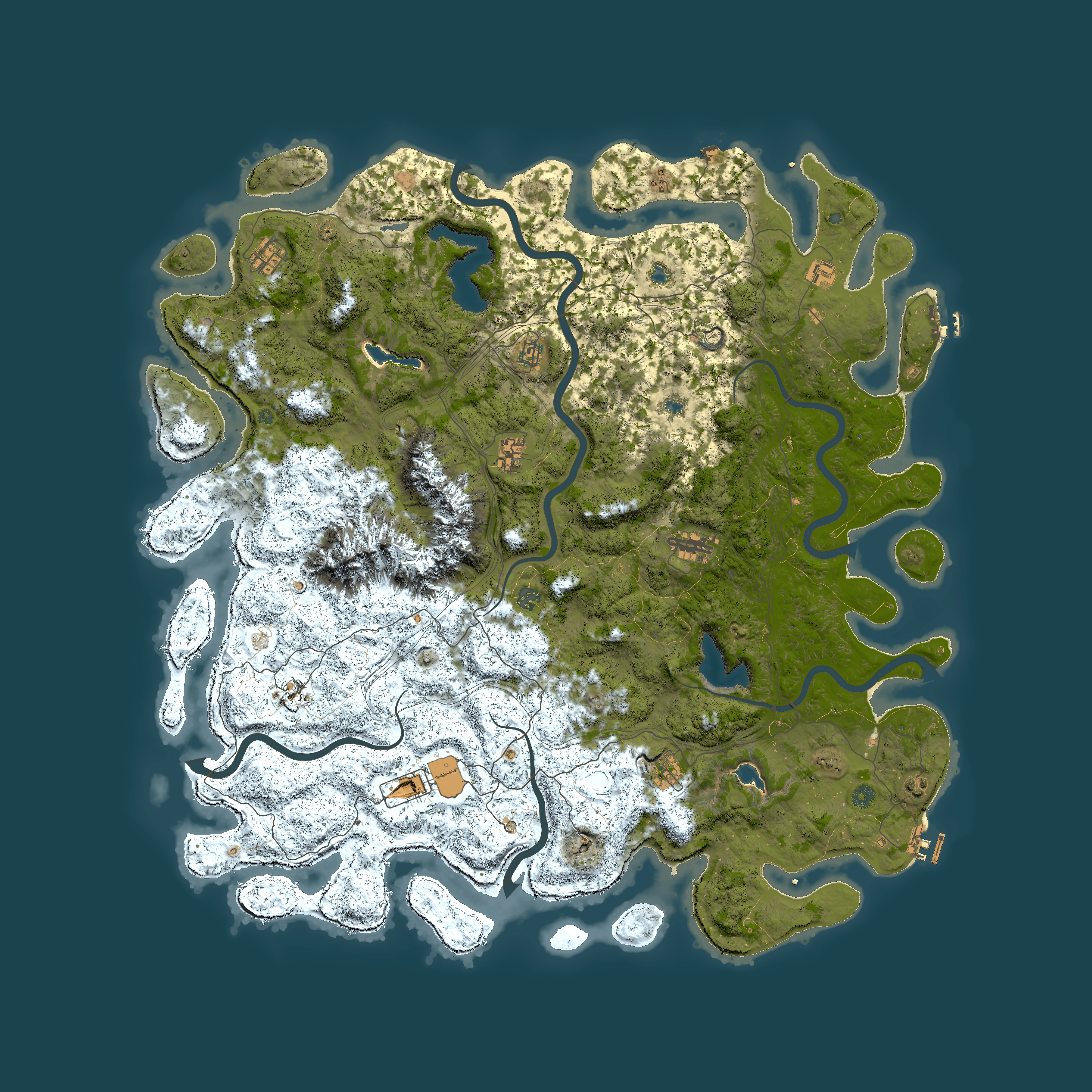Full top-down render of Rust map seed 442250238, 5700x5700m
