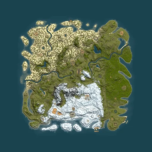 Rust map seed 1366170423, 5700x5700m top-down preview