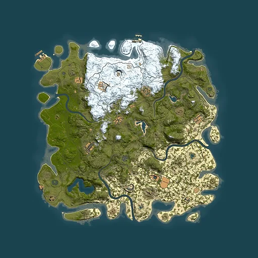 Rust map seed 1028311697, 4950x4950m top-down preview