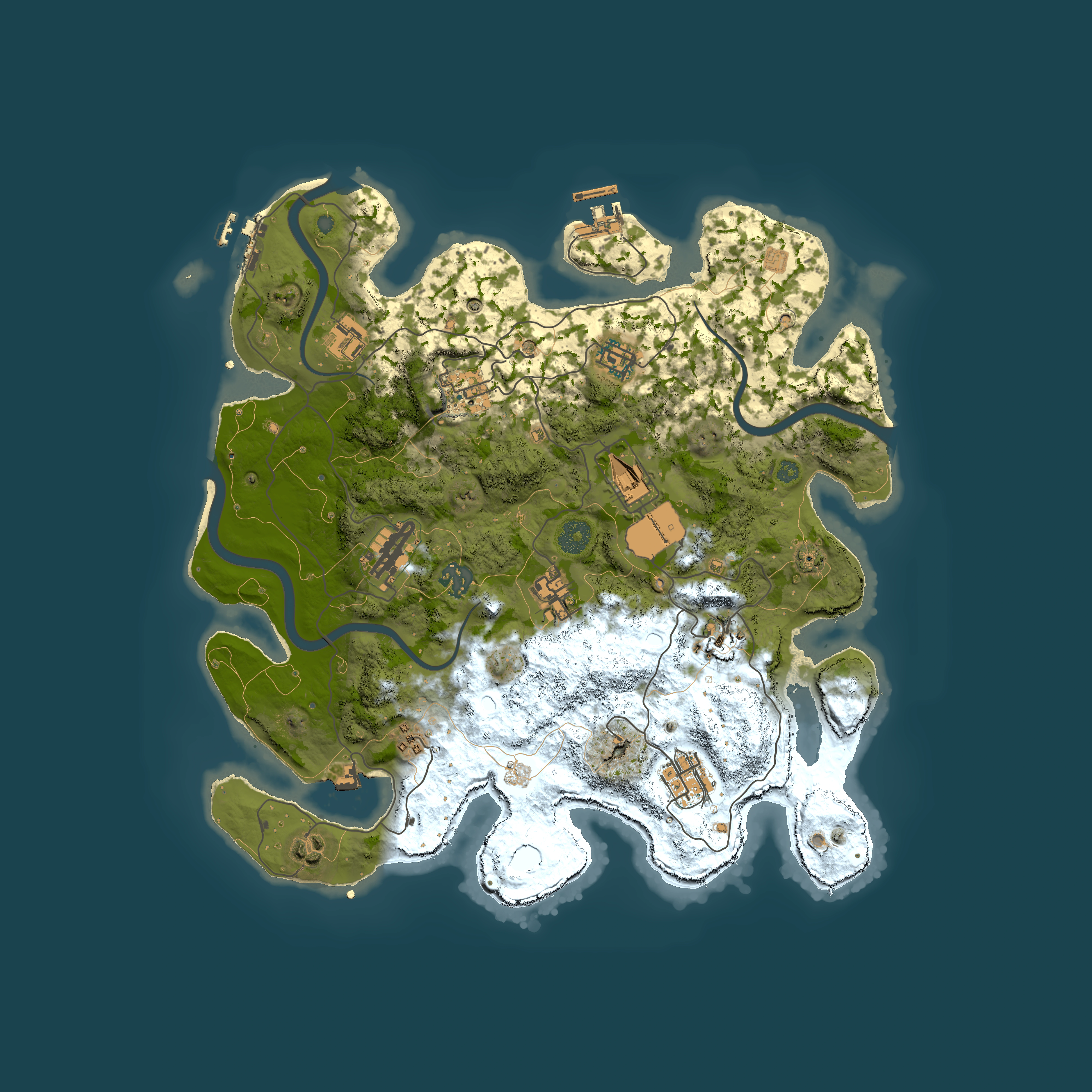Full top-down render of Rust map seed 560493231, 3750x3750m