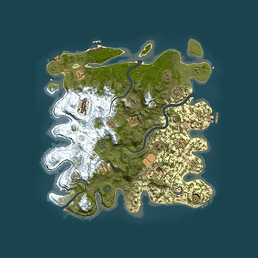 Rust map seed 1157380642, 3850x3850m top-down preview